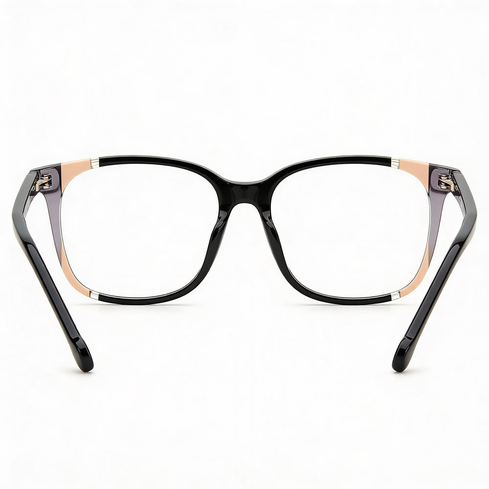 Monturas de gafas Carolina Herrera Modern para mujer, de acetato, color negro nude y policarbonato, talla 52-17-145
