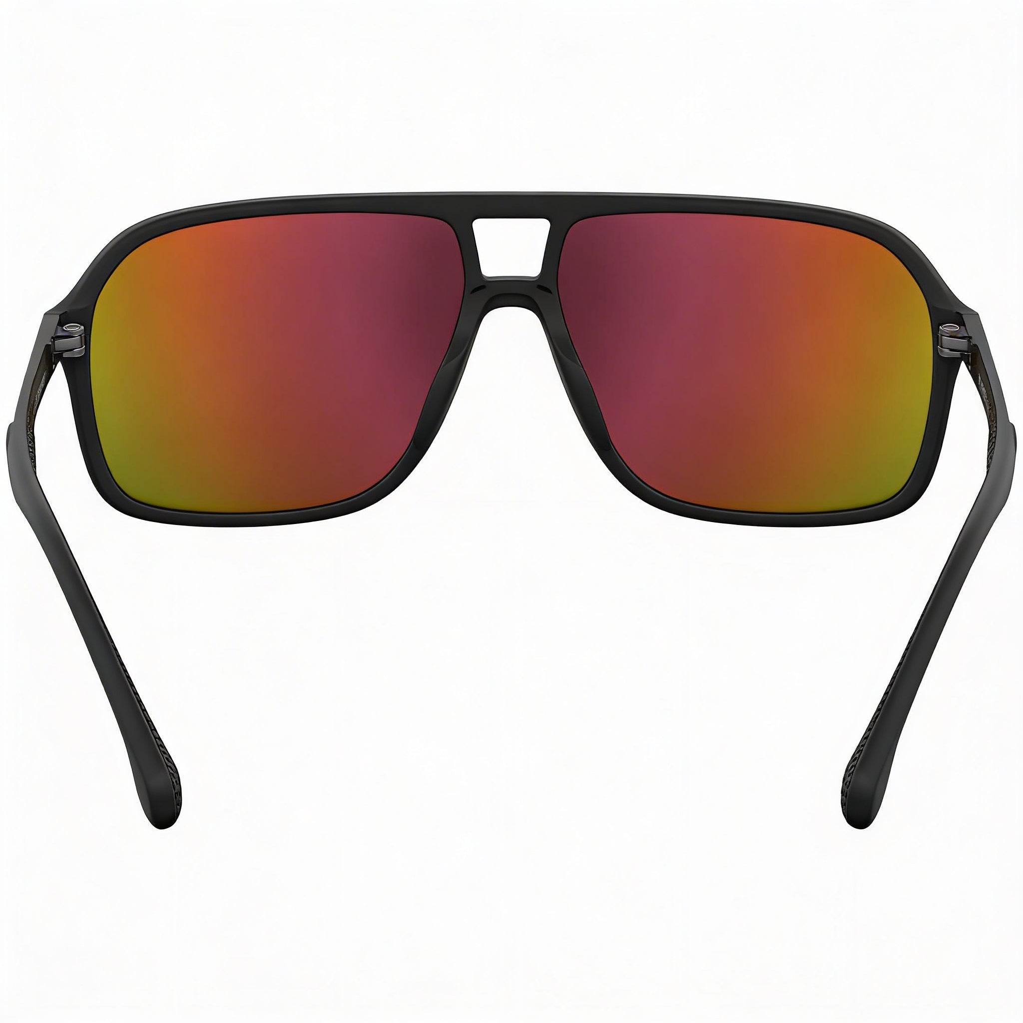 Gafas de sol Carrera Heritage/Timeless para hombre, de poliamida negra mate, lentes HD oleofóbicas multicapa rojas, protección UV, no polarizadas de 61 mm, Photo 3