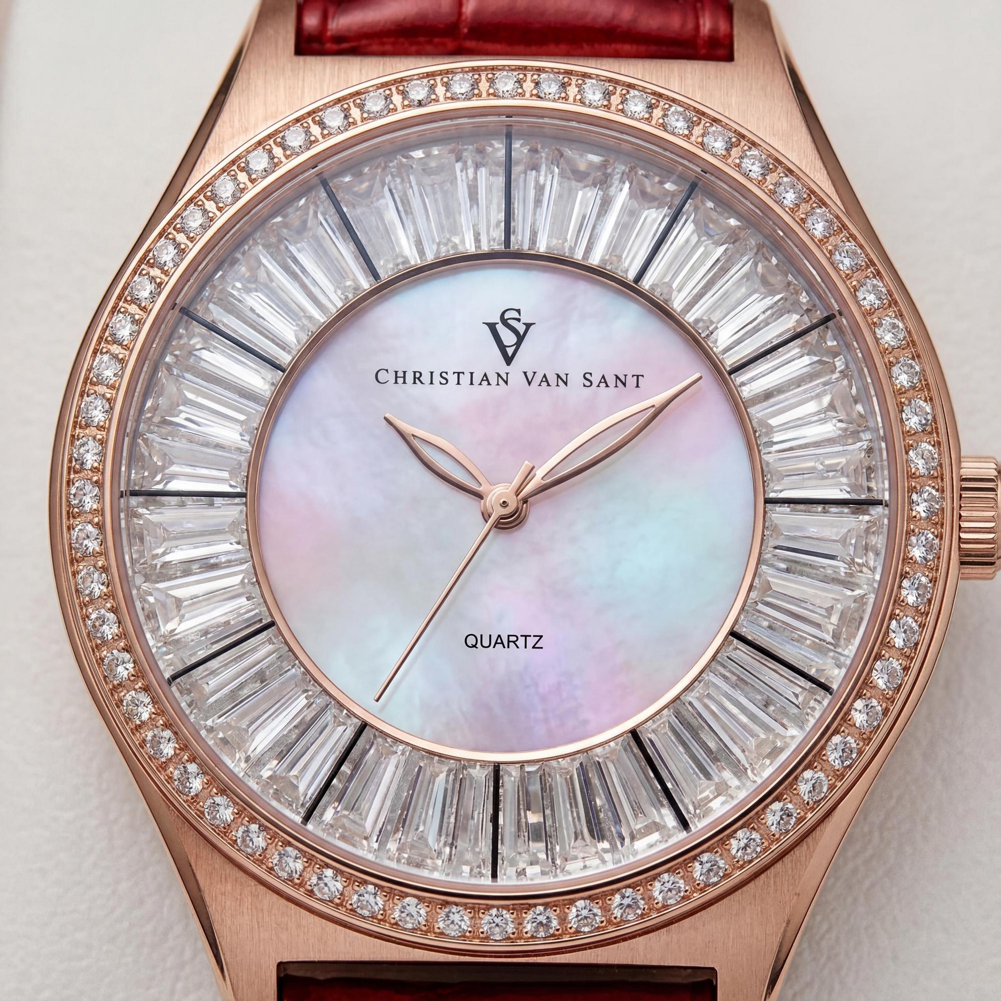 Reloj de mujer Christian Van Sant Luna CV3208 con esfera de nácar, acero inoxidable y cuero, Photo 2