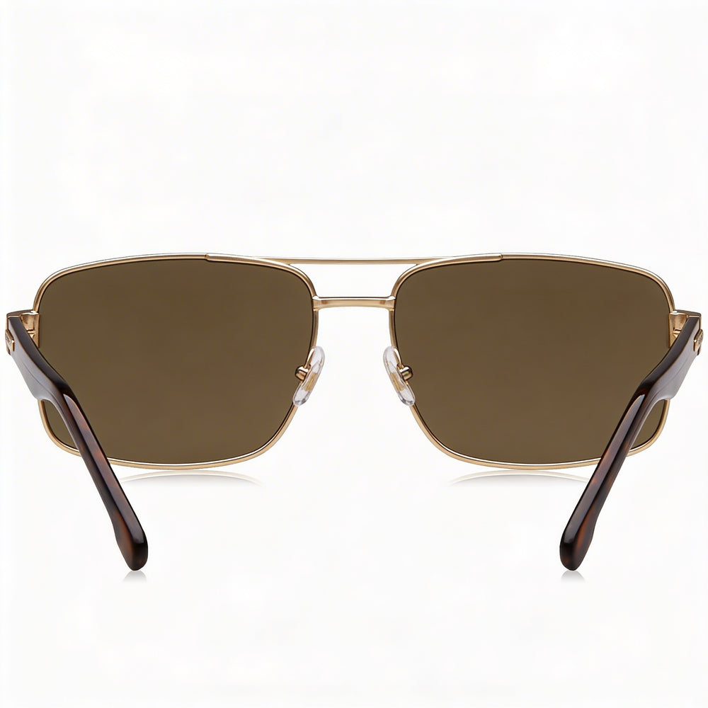 Gafas de sol modernas Carrera para mujer, armazón de acero inoxidable dorado mate, protección UV no polarizada, 61 mm