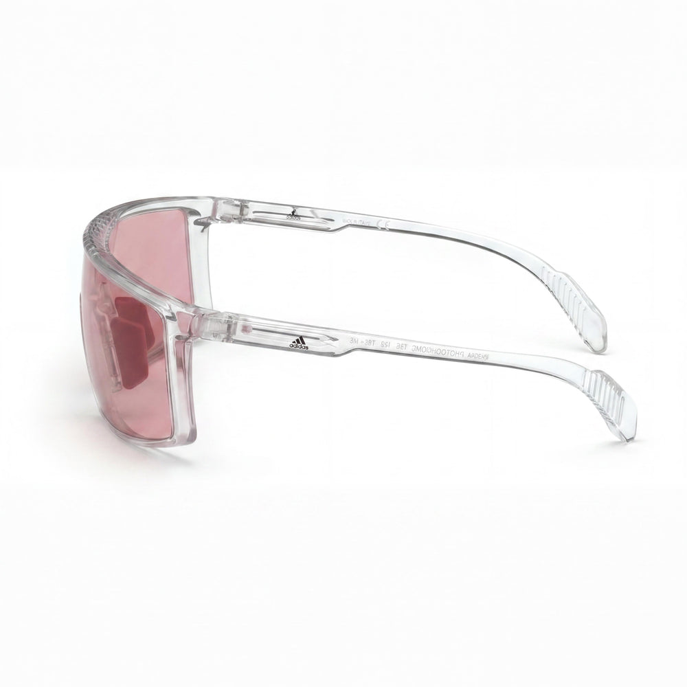 Adidas Modern Unisex Plastic Sunglasses Rose Crystal Bordeaux to Grey Photochromatic UV Protection 128mm