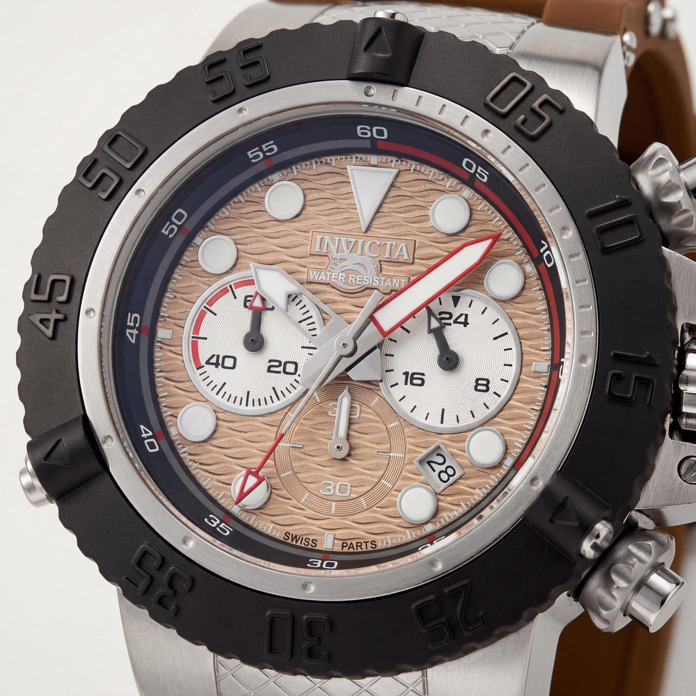 Reloj cronógrafo Invicta Subaqua IN-47828-AMZUK para hombre, de acero inoxidable, esfera marrón, 50 mm