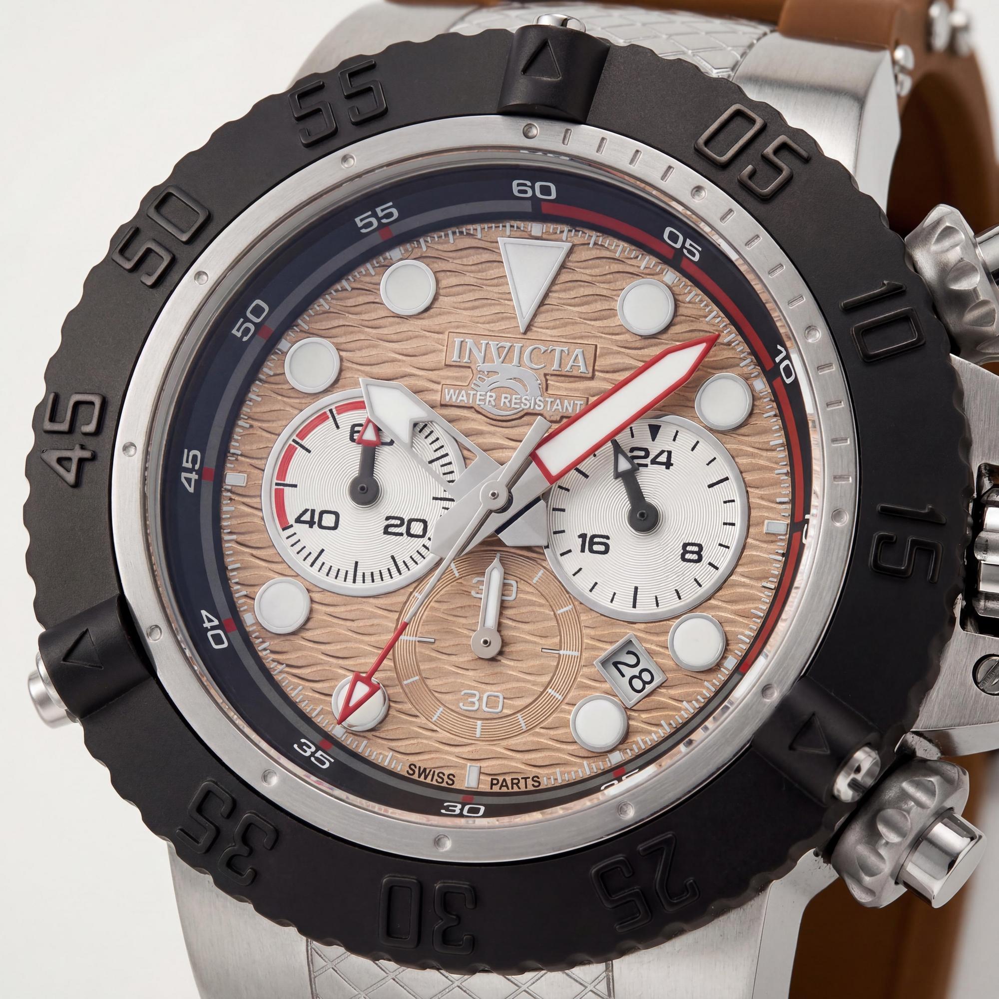 Reloj cronógrafo Invicta Subaqua IN-47828-AMZUK para hombre, de acero inoxidable, esfera marrón, 50 mm, Photo 2