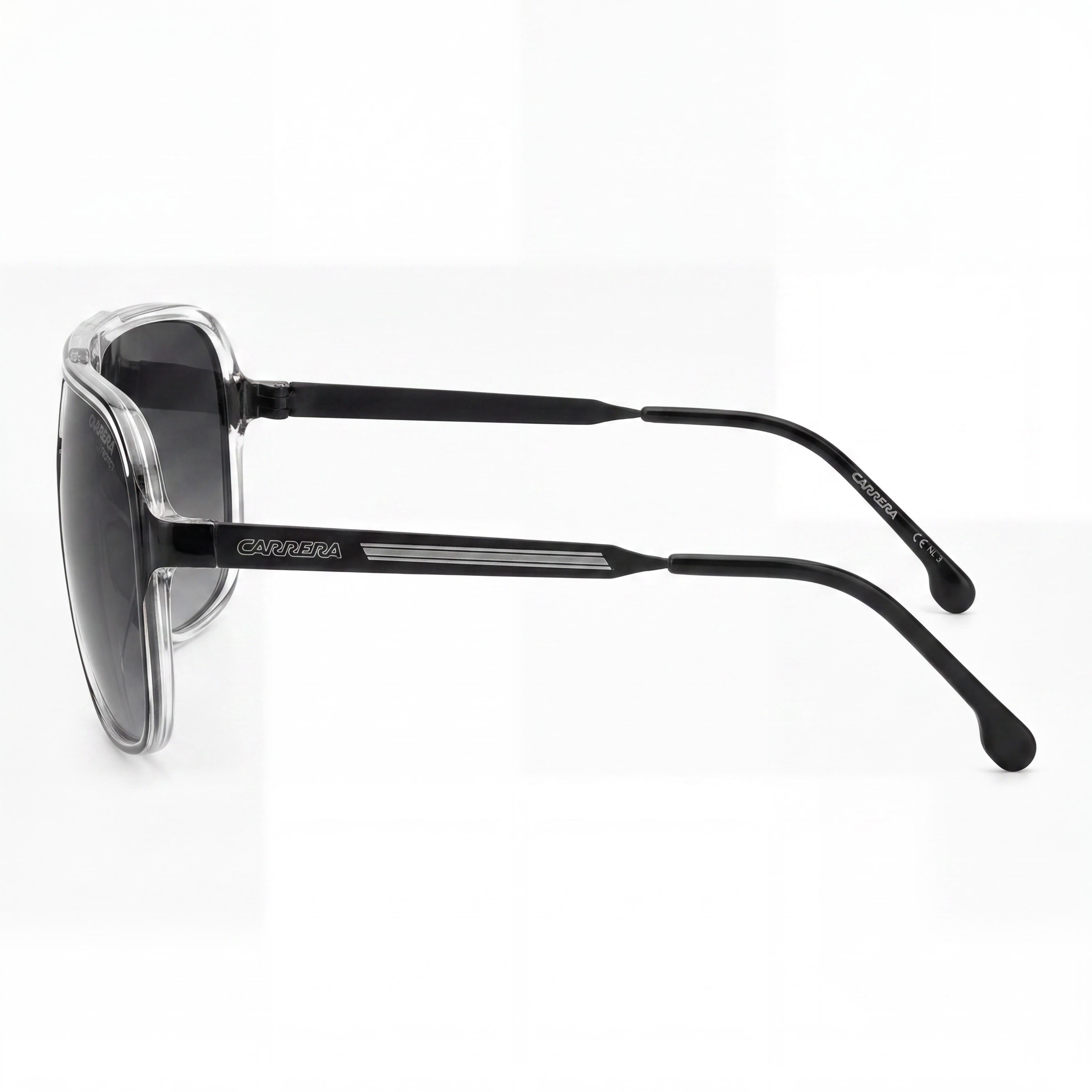 Carrera Contemporary Black White Aviator Sunglasses Unisex, 64mm, Photo 3