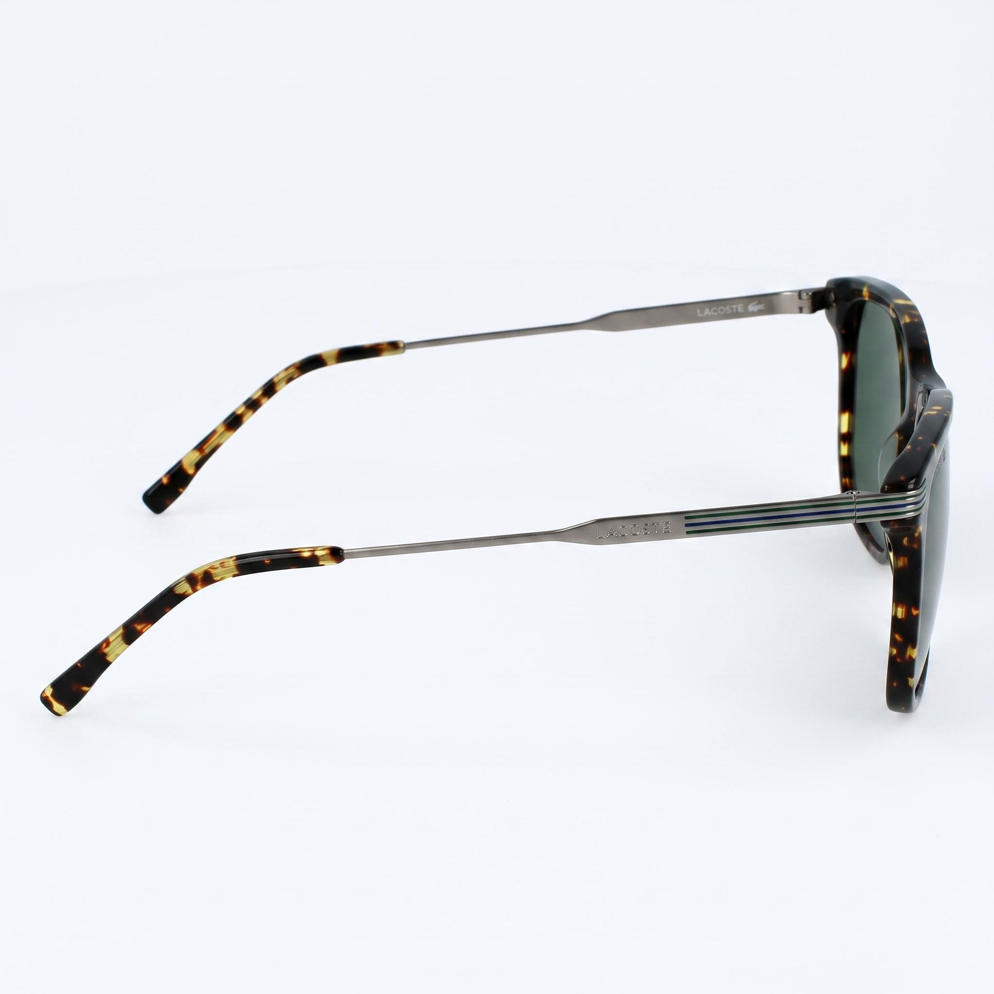 Lacoste Classic Rectangular Unisex Sunglasses with Dark Havana Plastic Frame and UV Protection 56mm, Photo 3