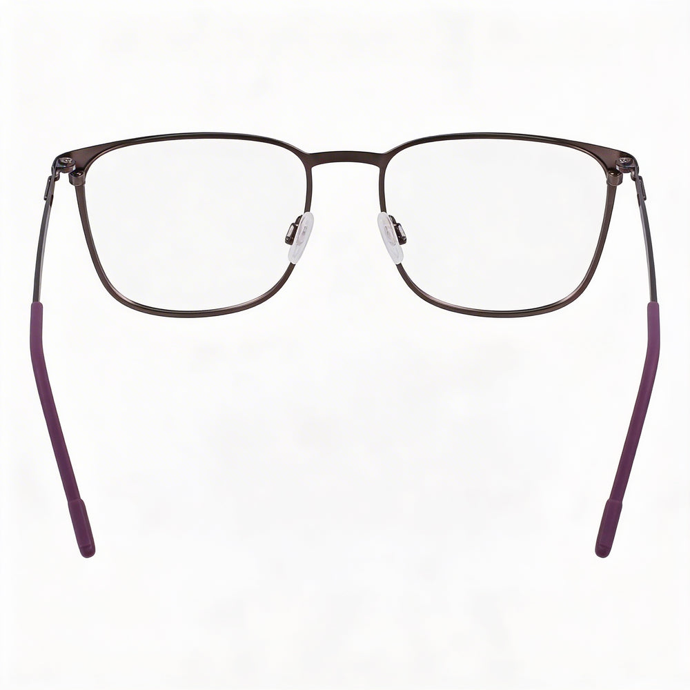 Gafas de vista Flexon E1143 para hombre con montura metálica de 54 mm, color gris plomo mate y ciruela medianoche