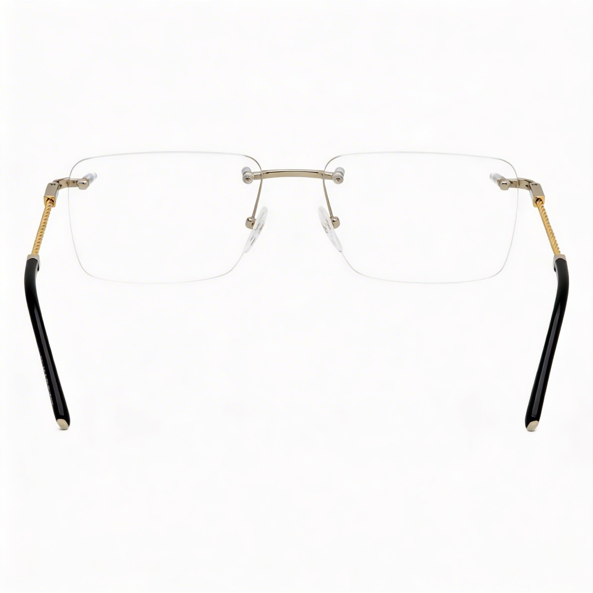 Gafas Charriol Pc75063 para hombre con montura de metal plateado dorado brillante y lentes transparentes de 50 mm, Photo 2
