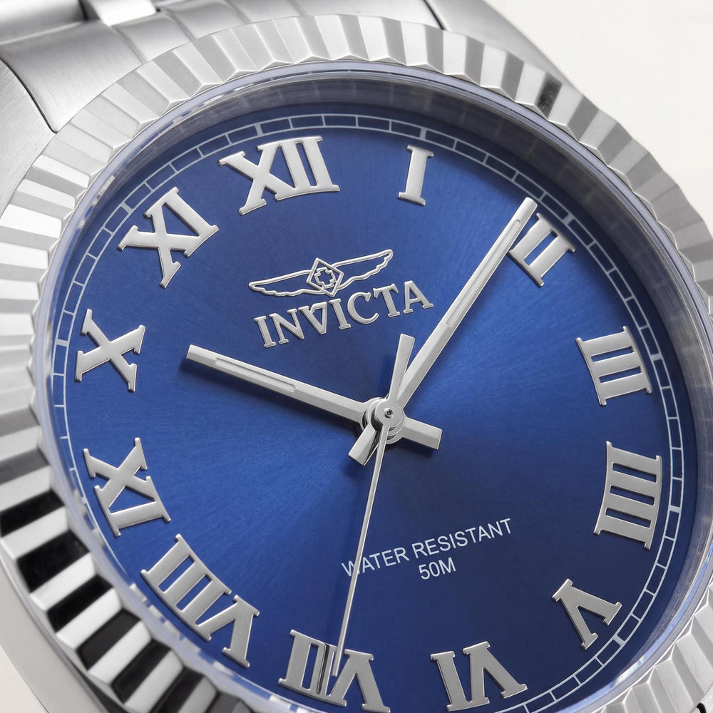 Reloj de cuarzo unisex Invicta Specialty 47399 de 43 mm con esfera azul y acero inoxidable en tono plateado