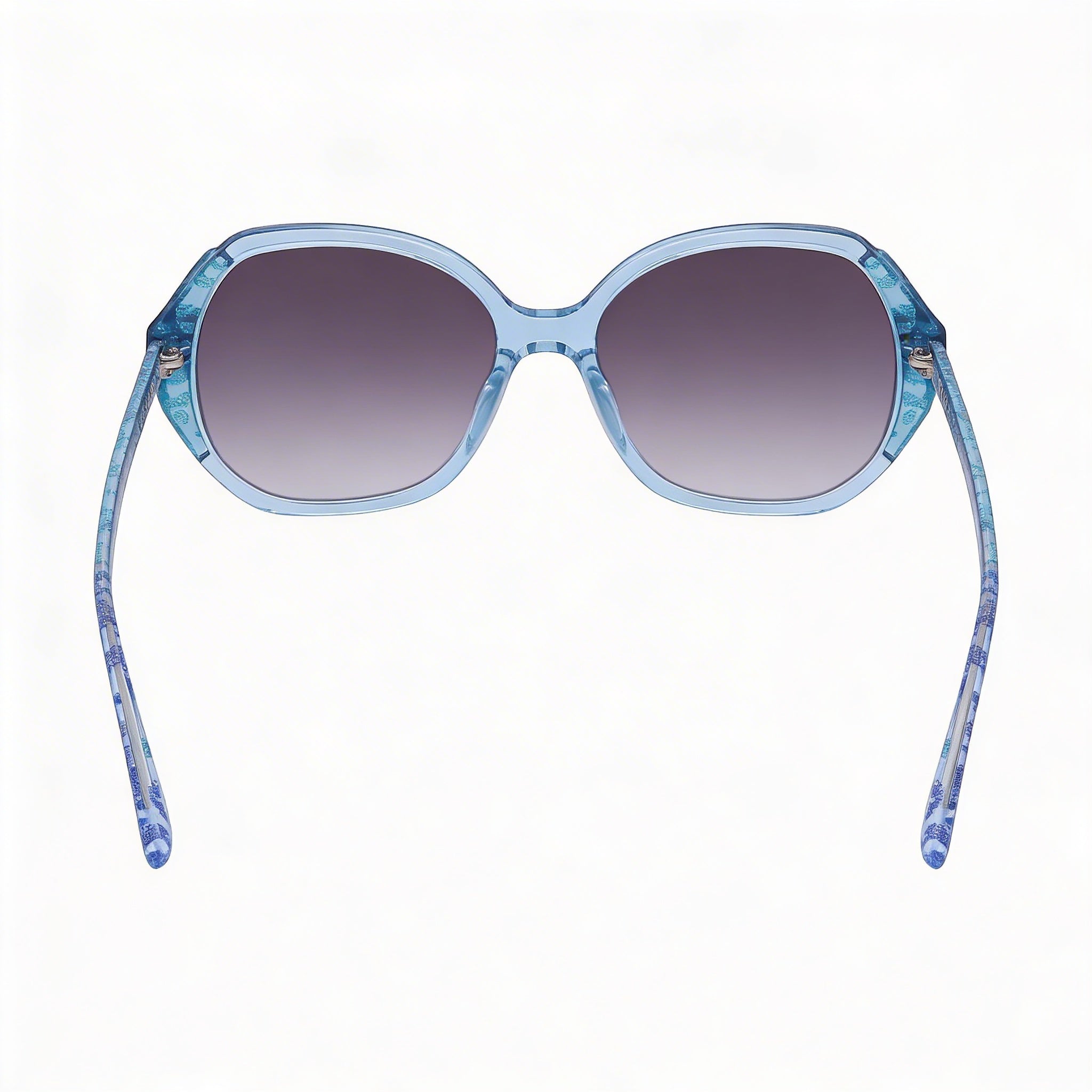 bebe Women's Bb7245 Blue Animal Plastic Frame with Blue Acetate Lenses, 54mm Lens Width, UV Protection, Photo 3