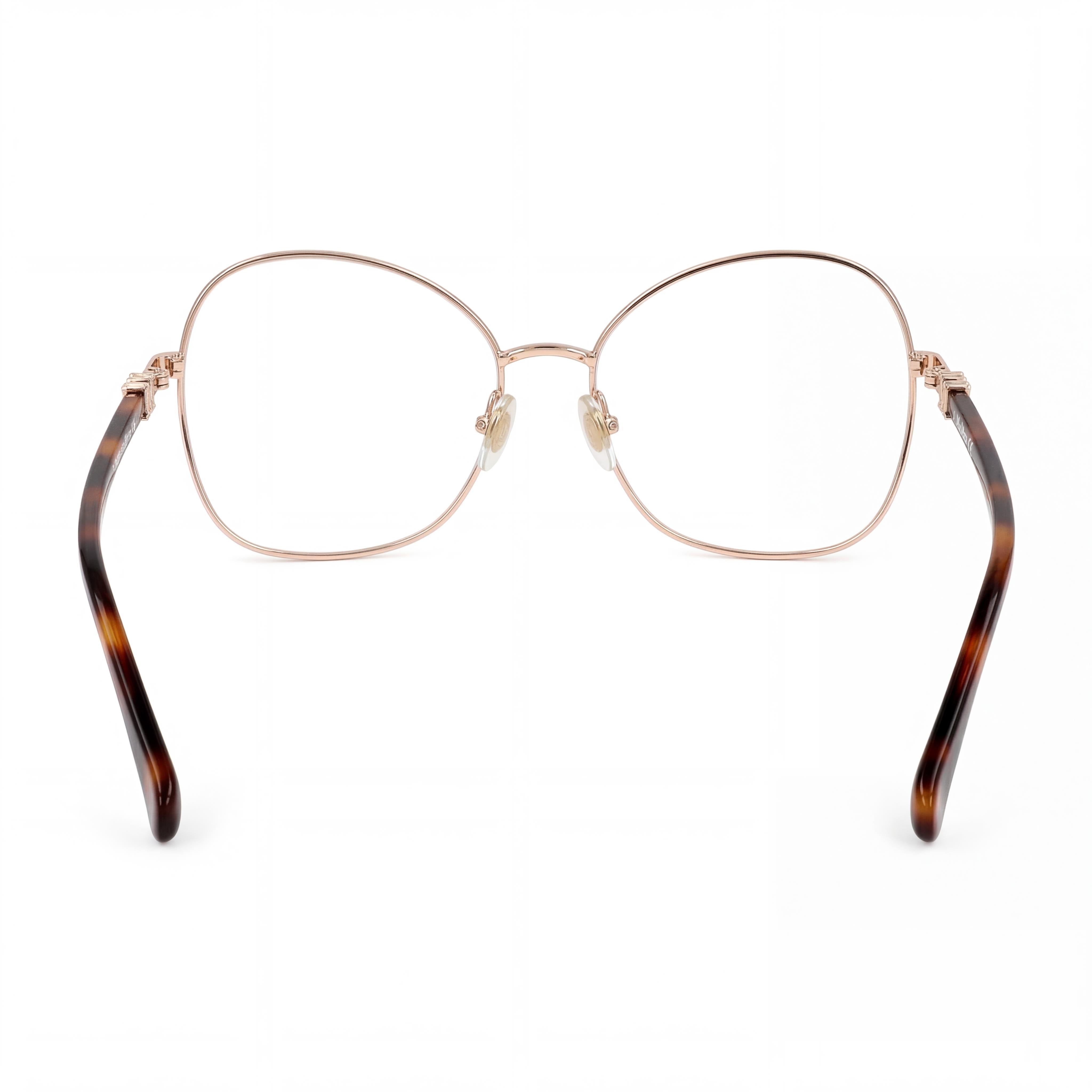 MaxMara Casual Women's Sunglasses with Rose Gold Metal Frame and Transparent Lenses, Size 55mm, Photo 3