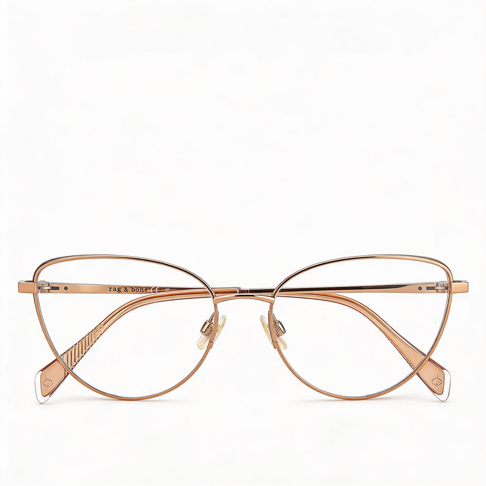Gafas de sol rag & bone Rnb3047 con montura de titanio, lentes y acabado en oro rojo, 54 mm