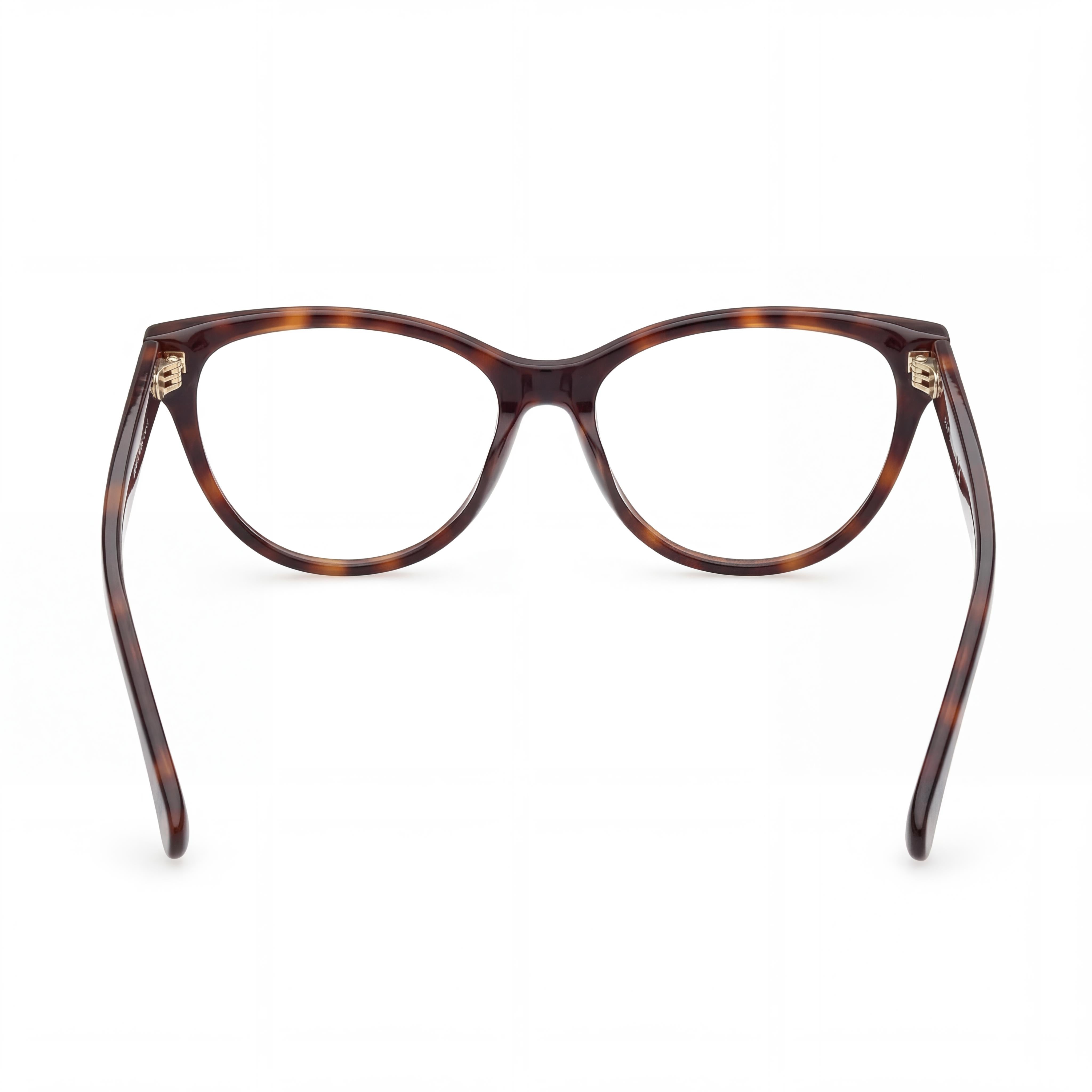 MaxMara Gafas de Mujer Modernas Ojo de Gato de Plástico Color Tortuga Oscuro Pantografiado Sin Graduación 55mm, Photo 3