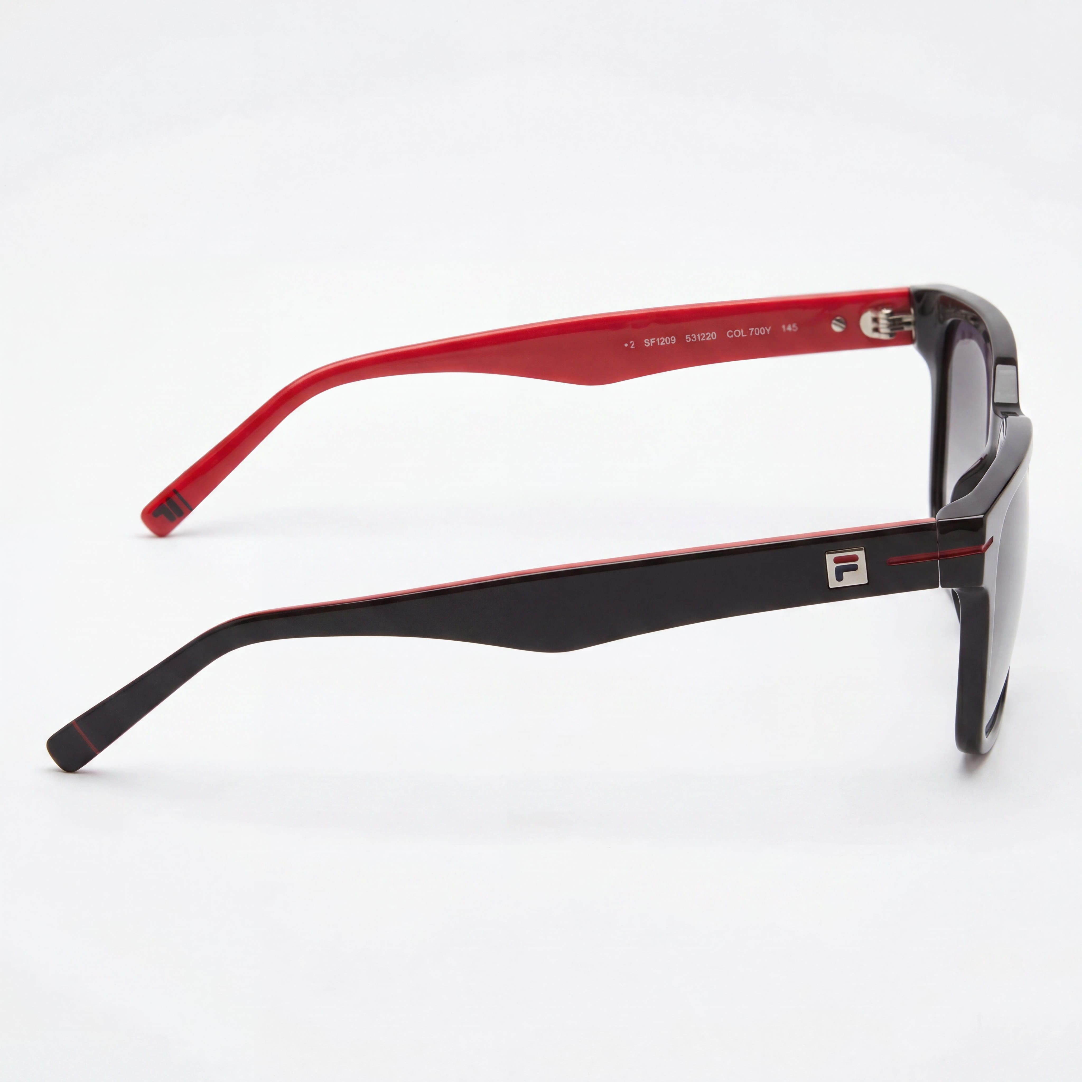 FILA Casual Sunglasses for Men with Shiny Black Acetate Frame and Smoke Gradient Lenses 53mm, Photo 3