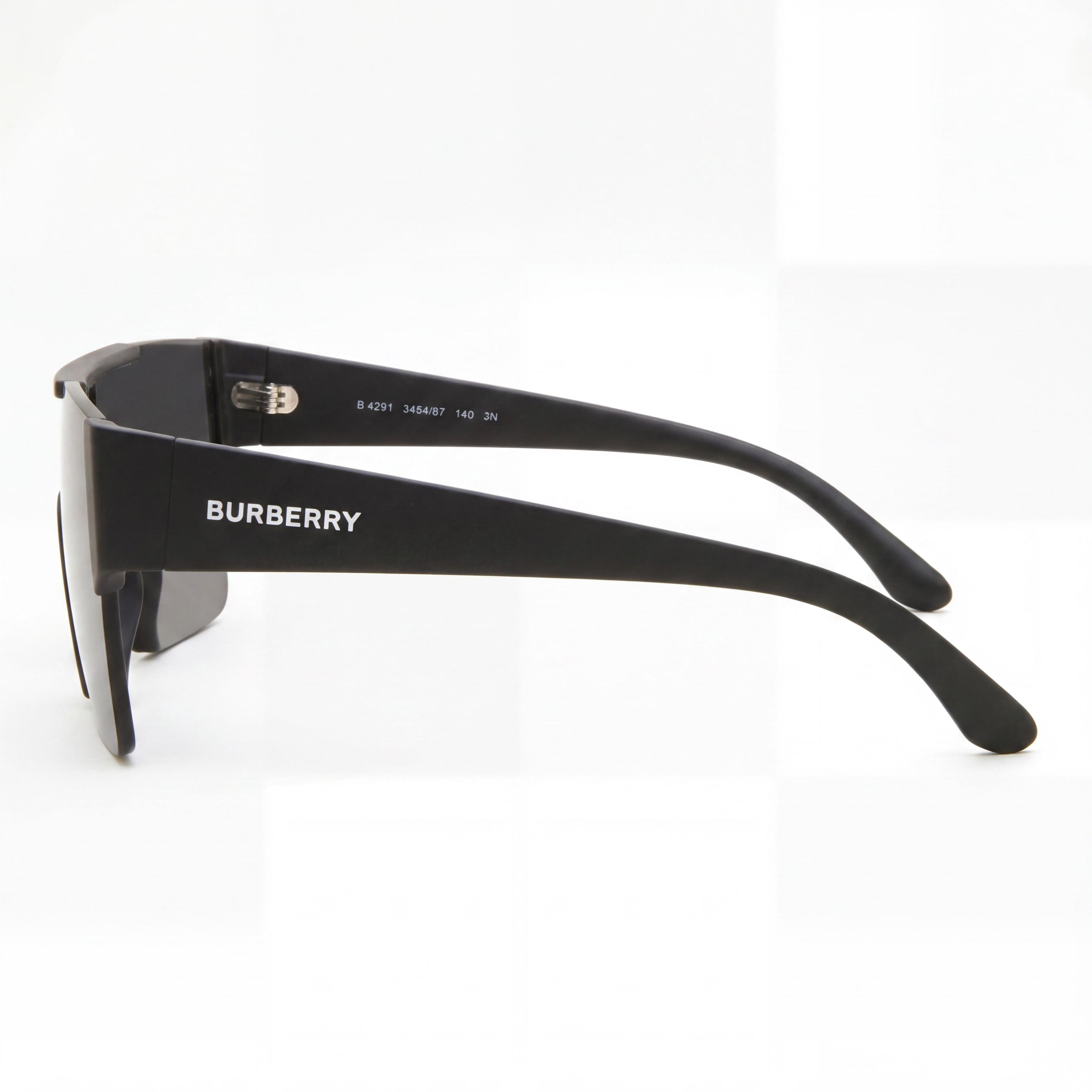 BURBERRY be 4291 Gafas de sol unisex de plástico negro mate gris sin polarizar con protección UV 38 mm, Photo 3