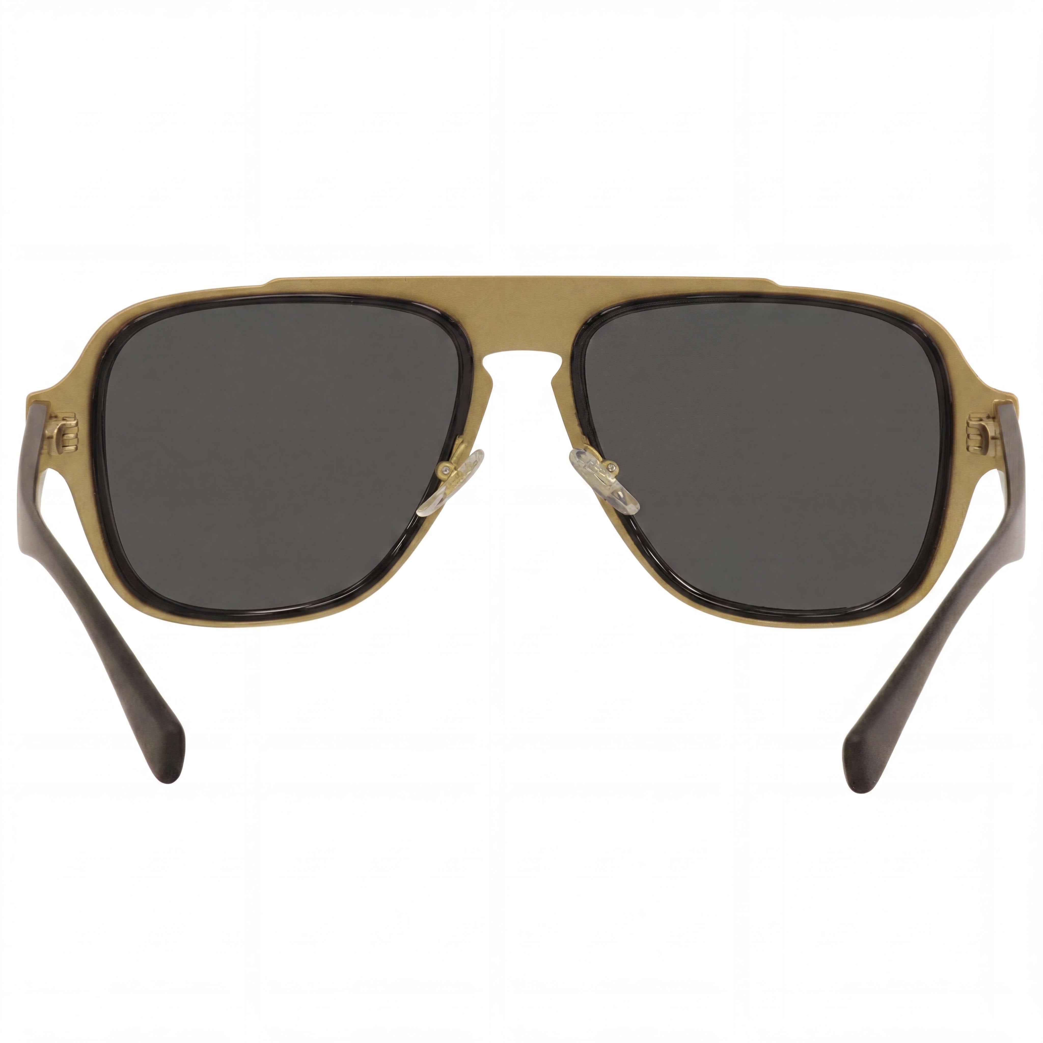 Versace VE2199 Square Unisex UV Protected Metal Sunglasses, Matte Black Light Grey Frame, Light Grey Mirrored Silver Lenses 56mm, Photo 3