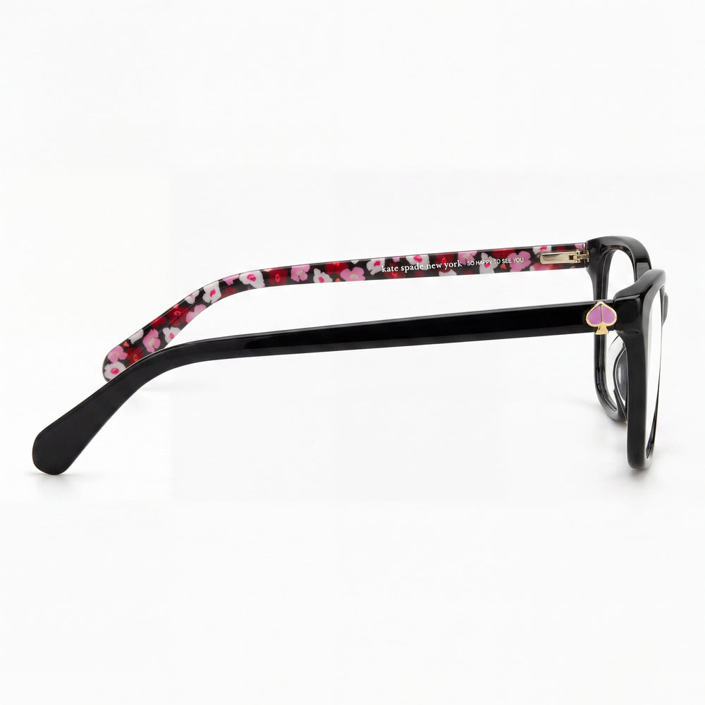 kate spade new york Cailye Gafas Rectangulares de Montura Completa para Mujer, Montura de Plástico Negra y Violeta, Ancho de Lente 53mm