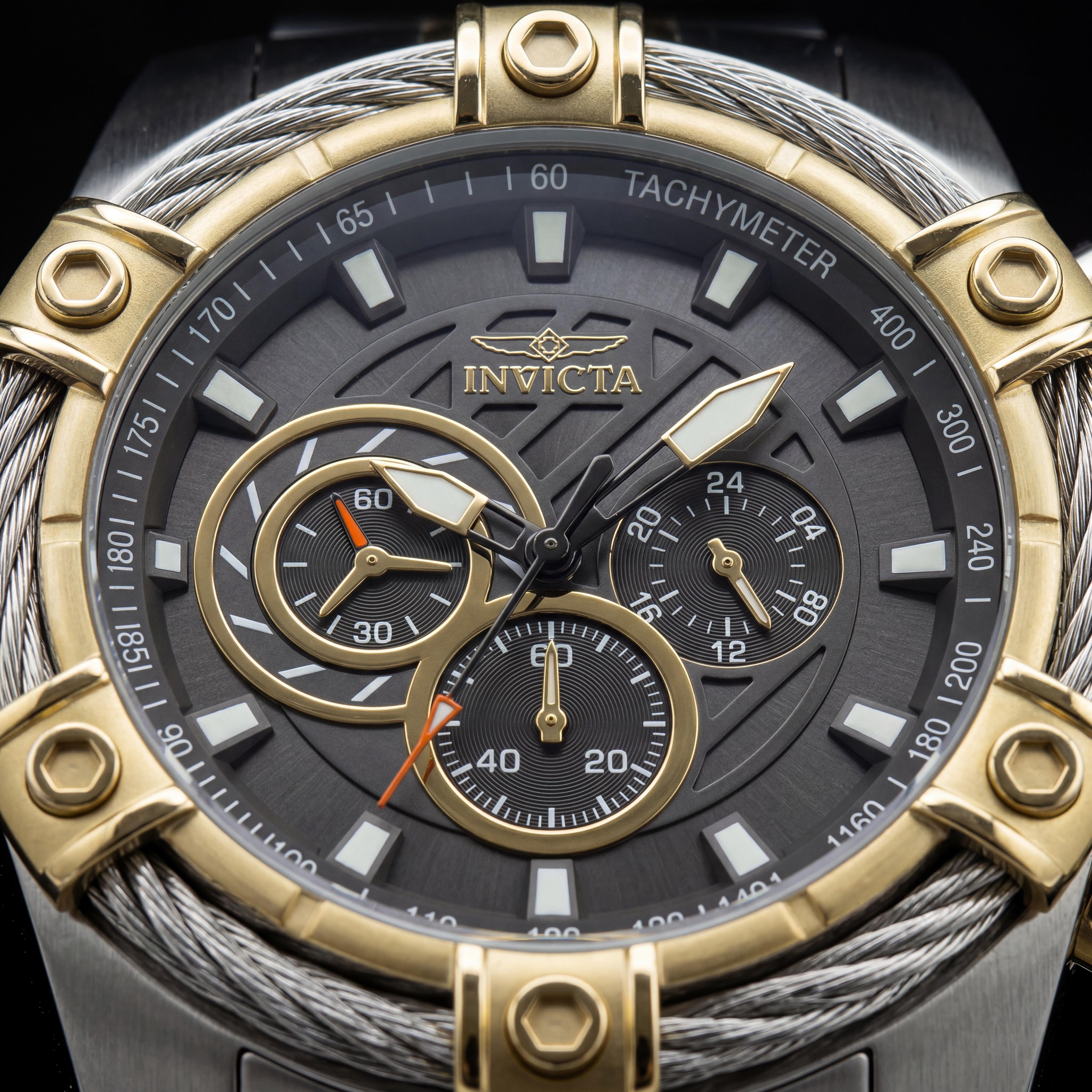 Invicta Bolt 49748 Men's Silver & Gold-tone Stainless Steel Chronograph Quartz Watch 52mm Case, Photo 2