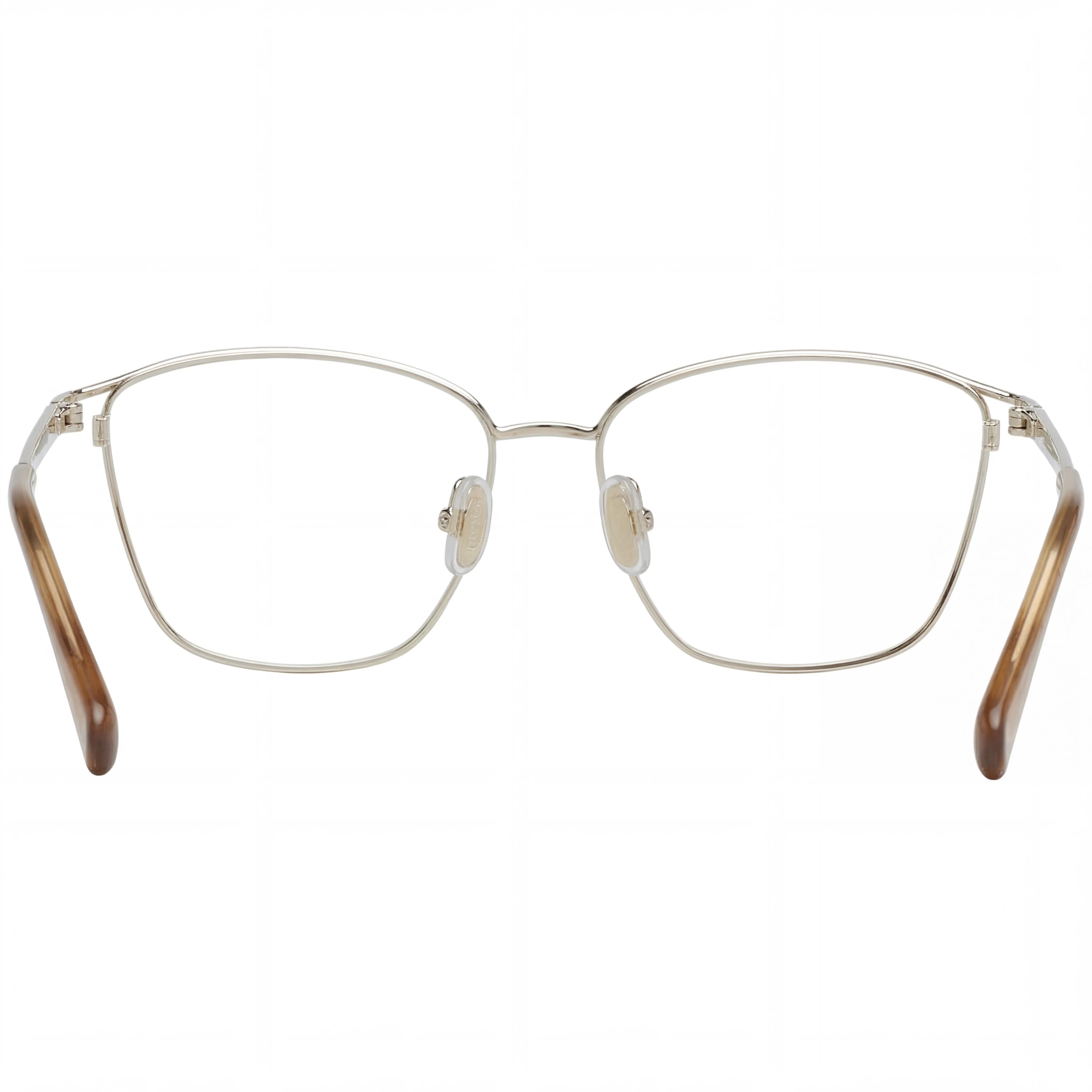 Gafas de mujer informales MaxMara con montura metálica dorado pálido y lentes transparentes 54-15-135, Photo 3