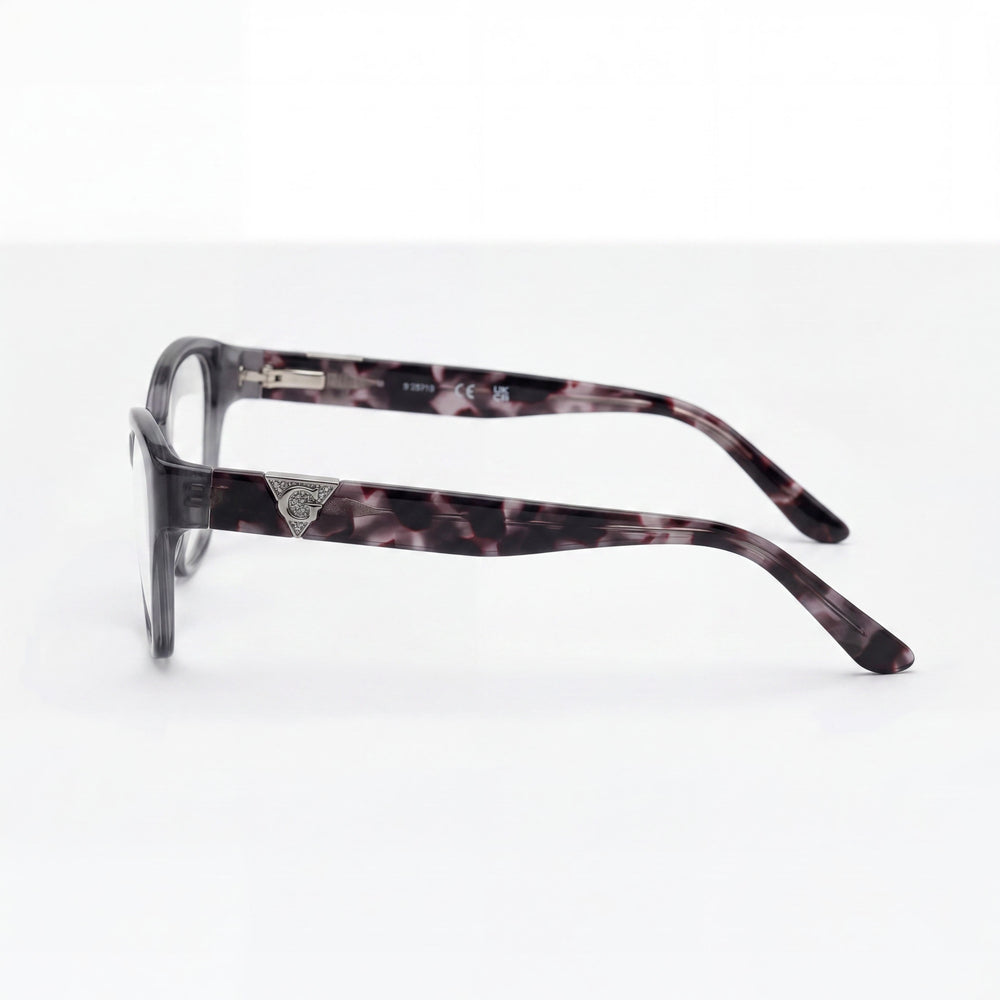 GUESS Women's Fashionable Eyewear with Shiny Grey Frame and Polycarbonate Non- Lenses, Size 51-16-135