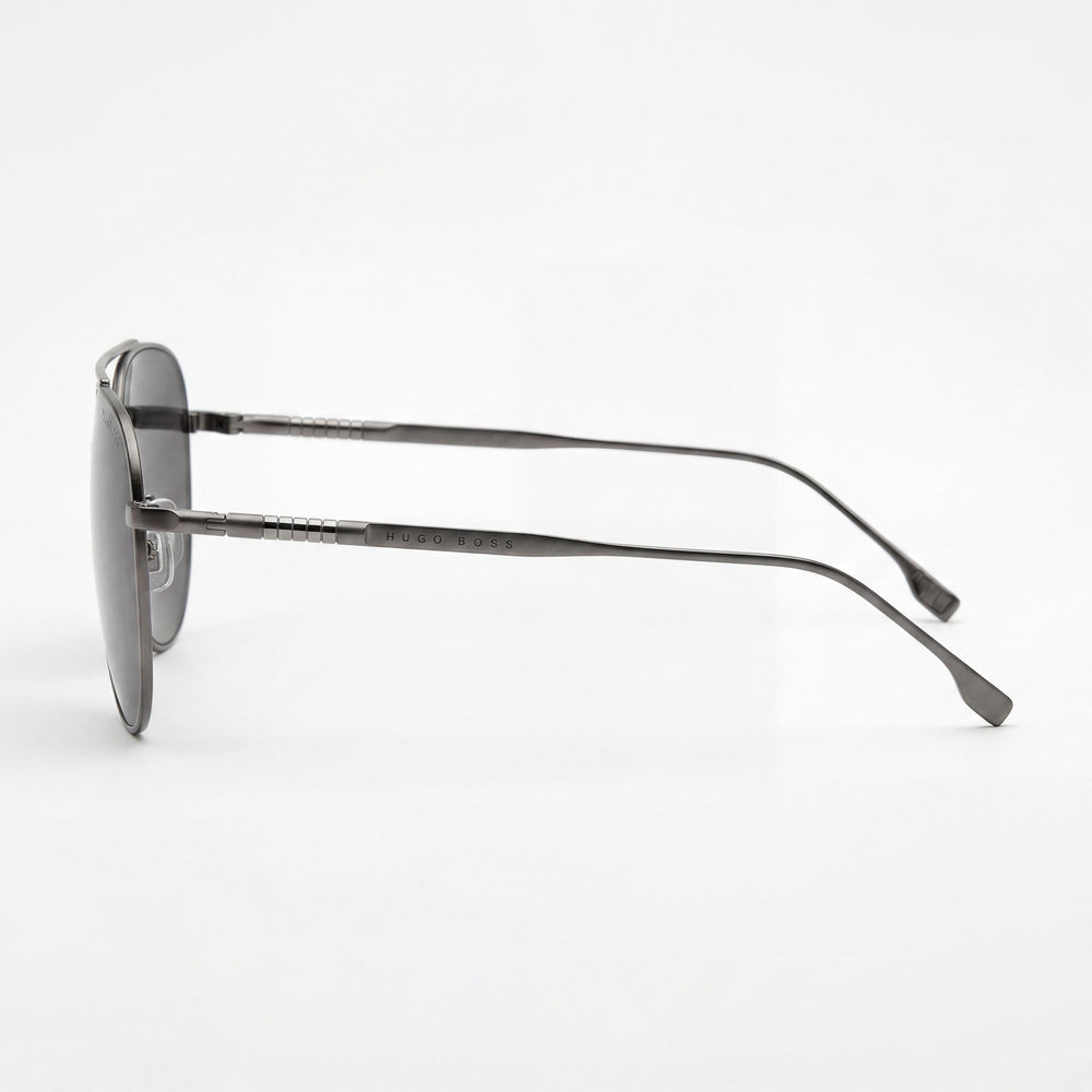 Gafas de sol Hugo Boss 1296/F/S para hombre, de acero inoxidable, color gris rutenio mate, con protección UV, 63 mm