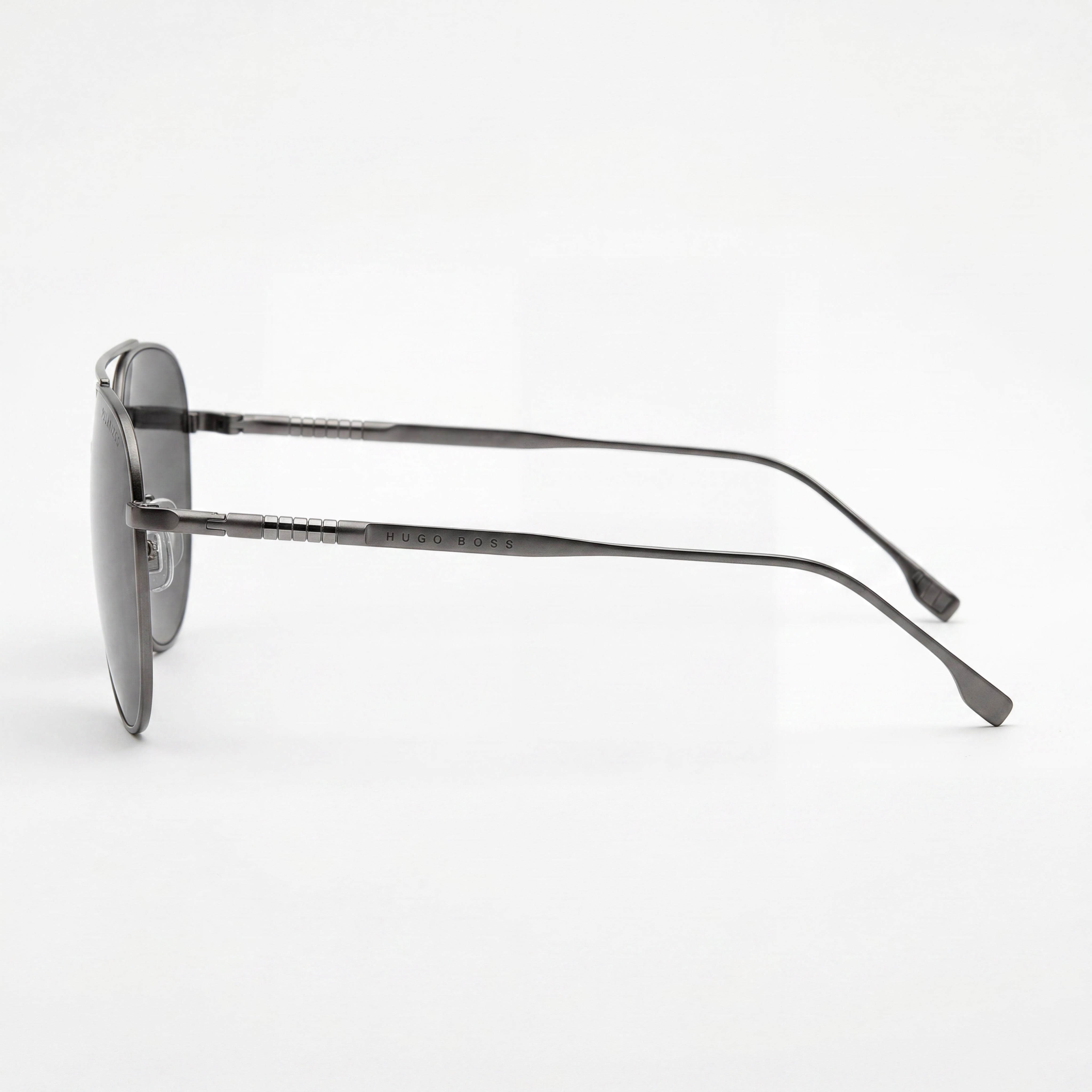 Hugo Boss Boss 1296/F/S Men's Stainless Steel Matte Ruthenium Gray Sunglasses with UV Protection 63mm, Photo 3