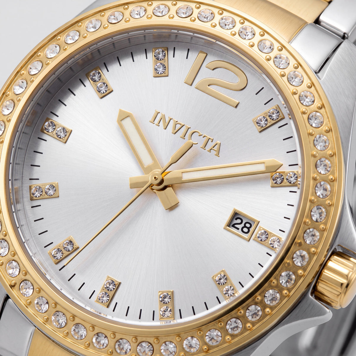 Invicta Angel 49848 Reloj clásico de cuarzo de acero inoxidable plateado para mujer con segundero, 38 mm, Photo 2