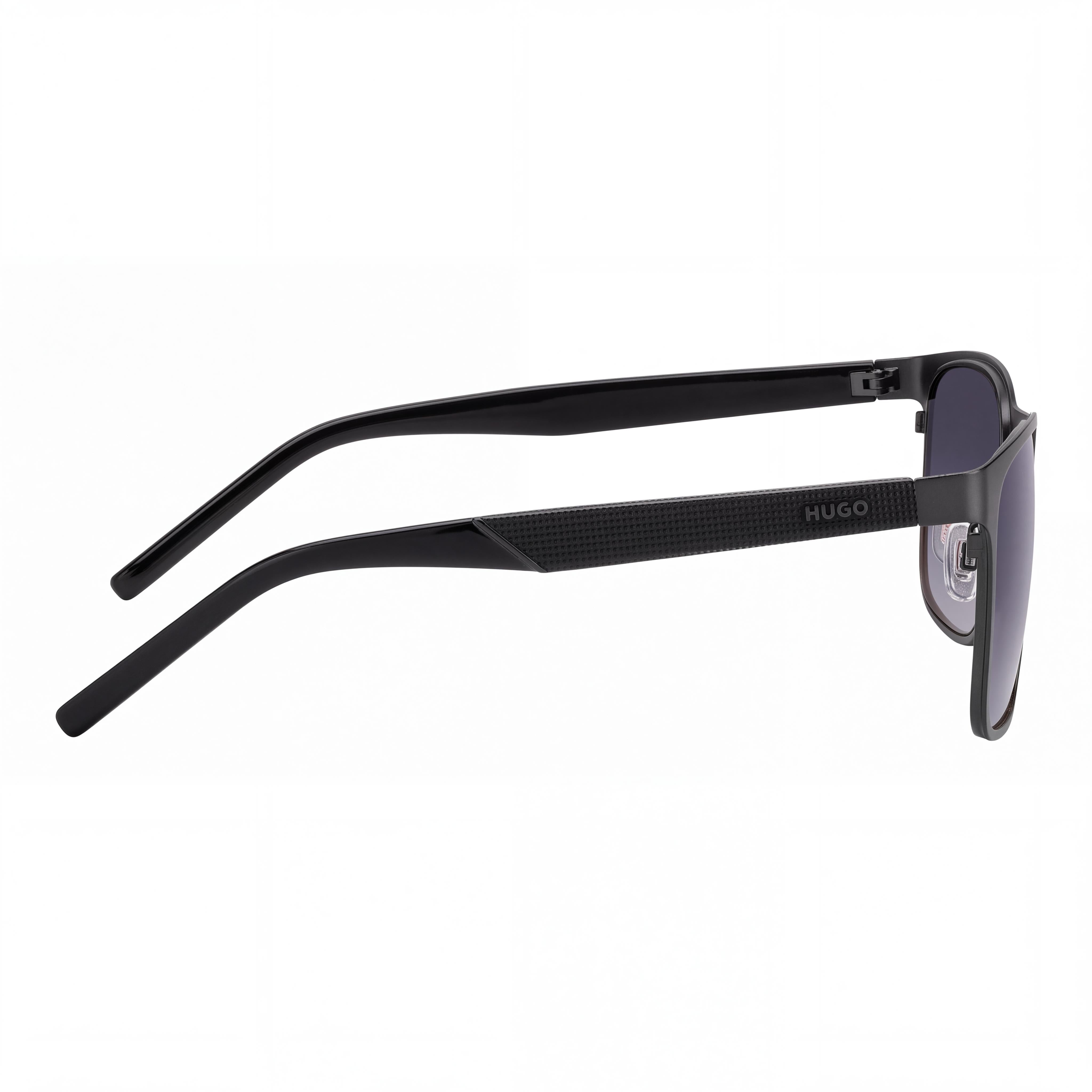 HUGO Hg 1328/S Rectangular Women's Matte Ruthenium Black Stainless Steel Sunglasses 57mm, Photo 3