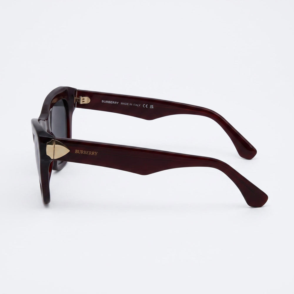 Gafas de sol polarizadas BURBERRY Classic unisex, armazón de acetato ojo de gato, rojo gris oscuro, protección UV, 51 mm