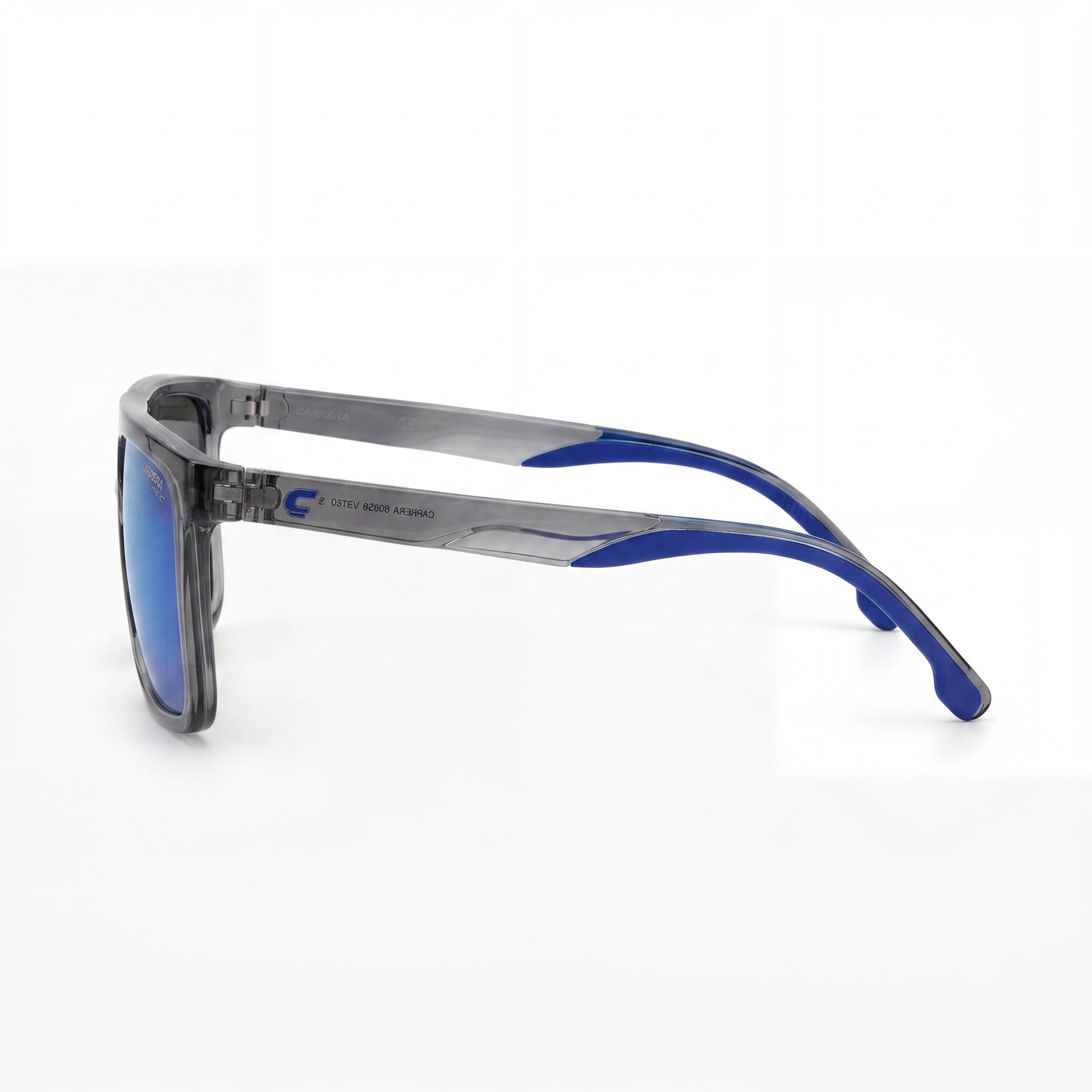 Carrera 8055/S Men's Transparent Grey Polyamide Frame Blue Multilayer Lens UV Sunglasses 58mm, Photo 3