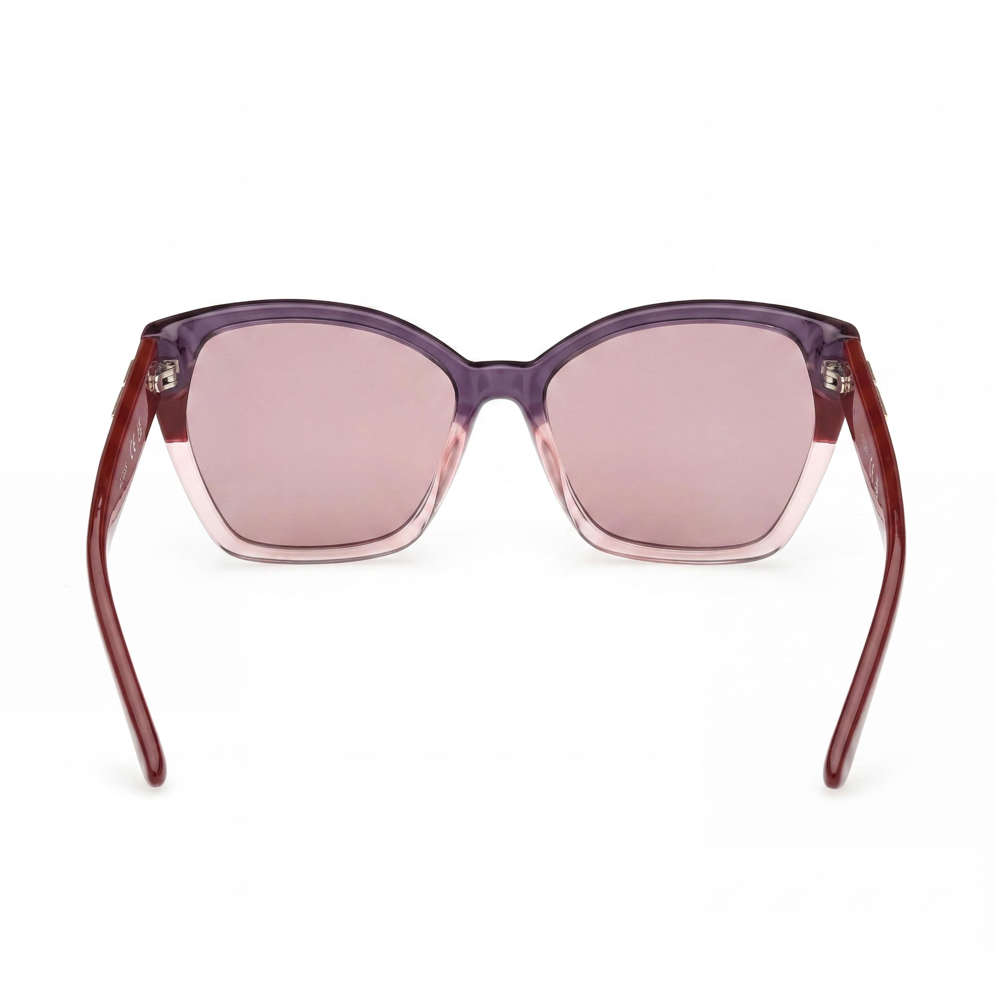 Gafas de Sol GUESS para Mujer con Protección 100% UV, Montura Compuesta Burdeos Multicolor, Lentes de Policarbonato Violeta de 55mm, Photo 4