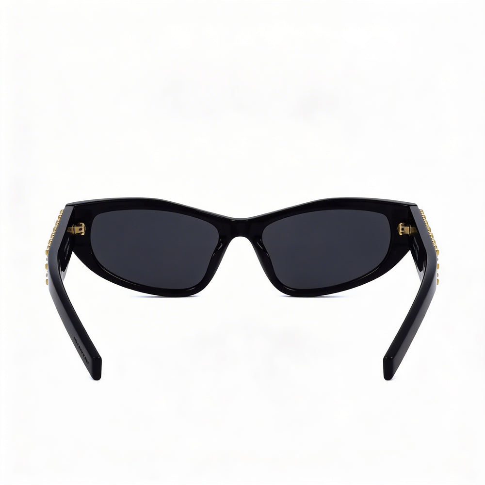 Gafas de sol Givenchy para mujer, estilo casual, de acetato, con montura negra brillante, lentes ahumadas, no polarizadas, protección UV 400, 56 mm