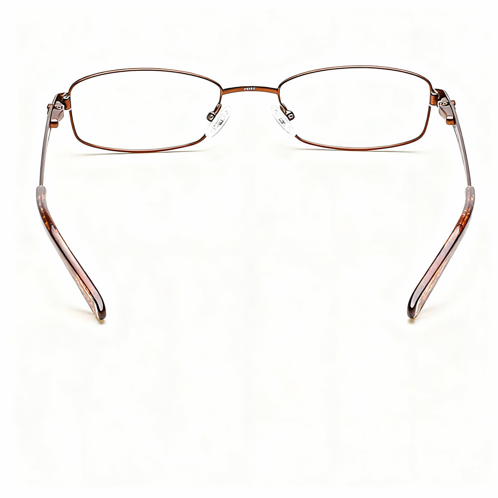 GUESS Modern GU2524 Women's Metal Frame Eyeglasses, Full Rim Square, Matte Dark Brown 49-18-135