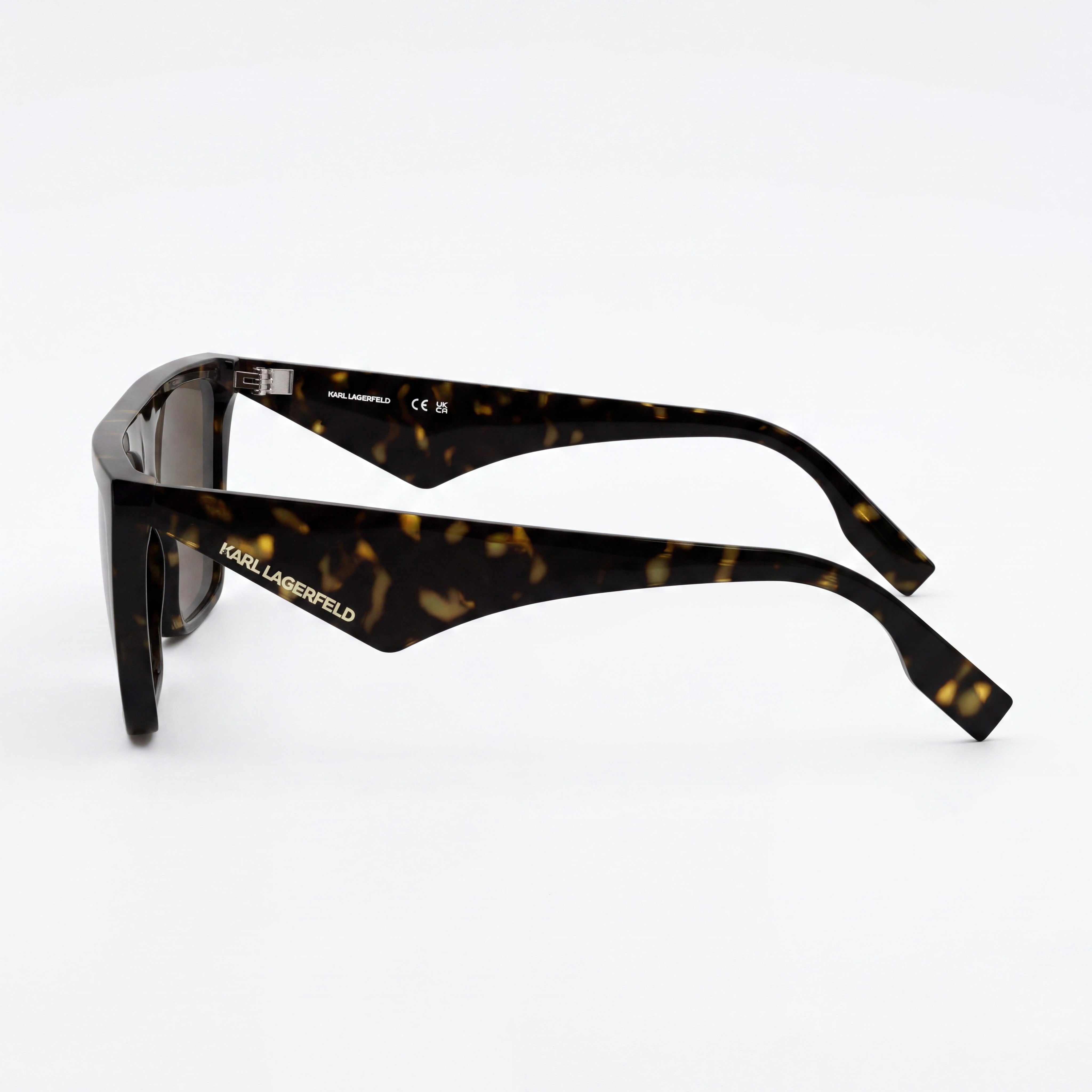 KARL LAGERFELD Kl6186s Women's XL Rectangular Dark Tortoise Plastic Sunglasses with Solid Brown UV Lenses, Photo 3