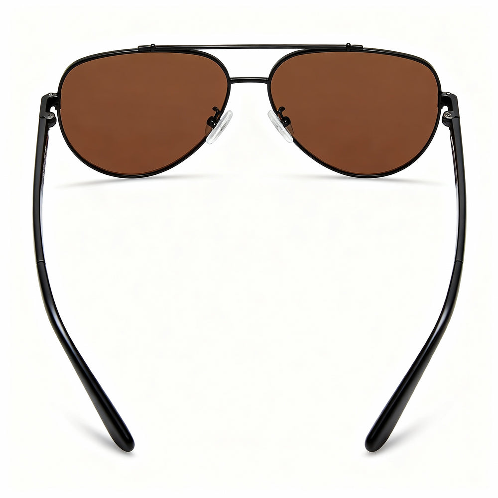 Kenneth Cole New York Kc6001e Women's Non-Polarized Sunglasses, Shiny Black Brown Metal, Brown Lens, 60mm