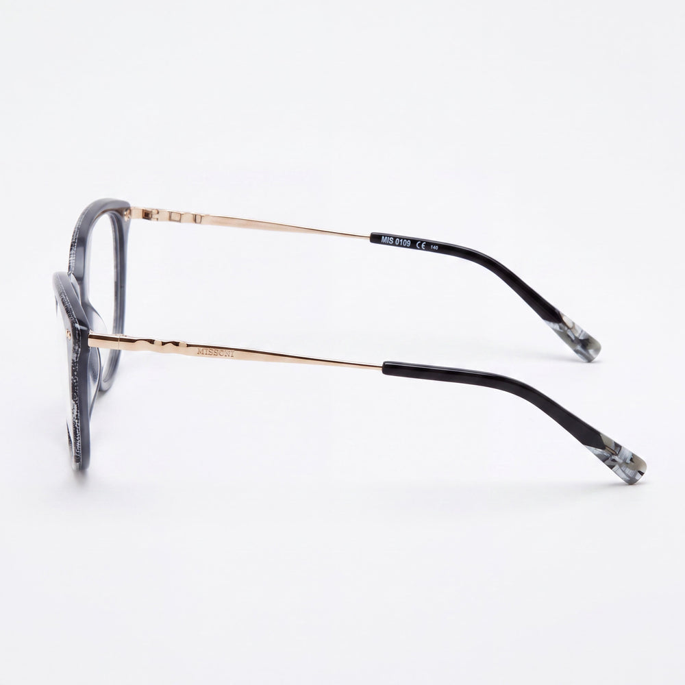 Missoni Mis 0109 Acetate Women's Optical Eyeglasses, White Black Pattern Frame, 54mm, Made in Italy