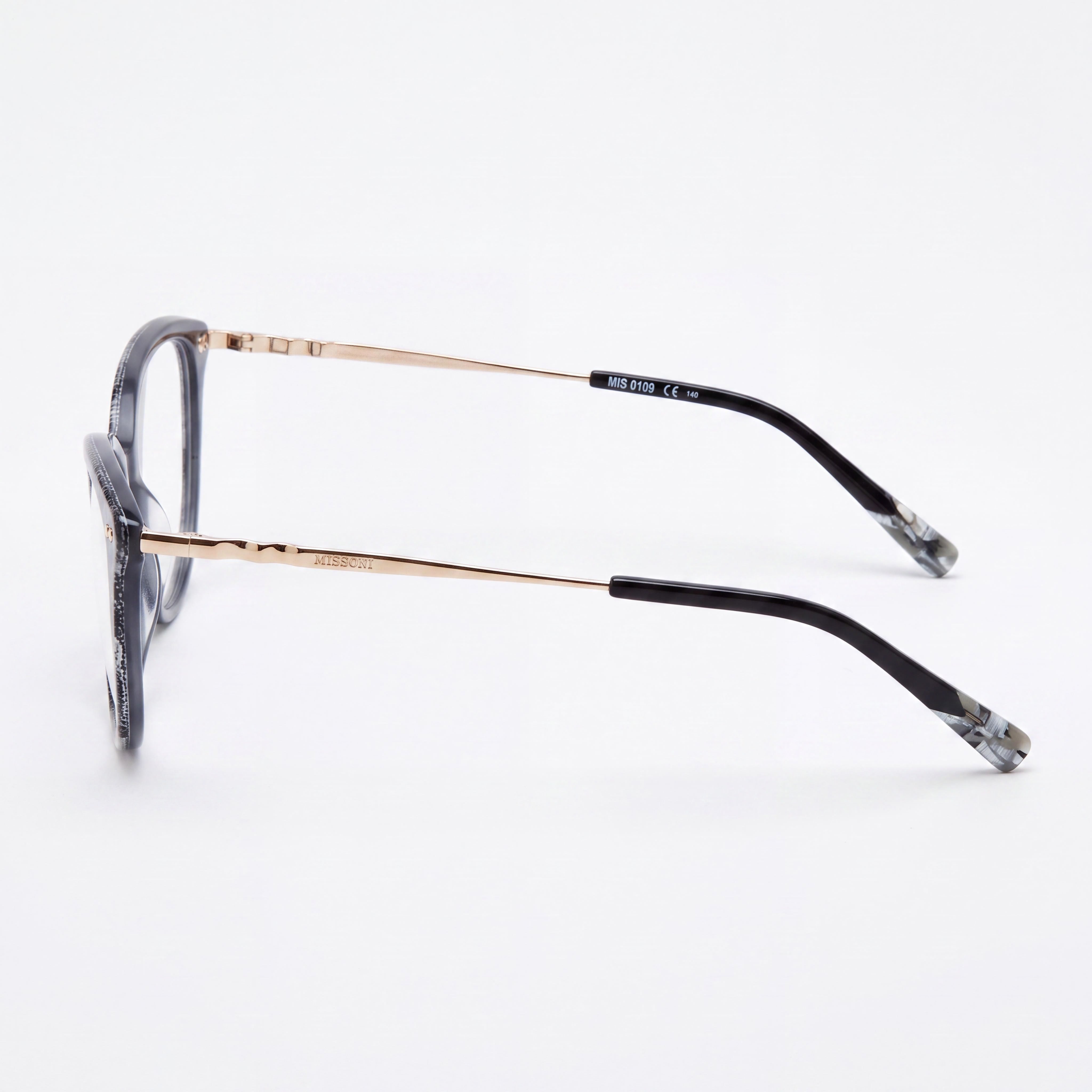 Missoni Mis 0109 Acetate Women's Optical Eyeglasses, White Black Pattern Frame, 54mm, Made in Italy, Photo 2