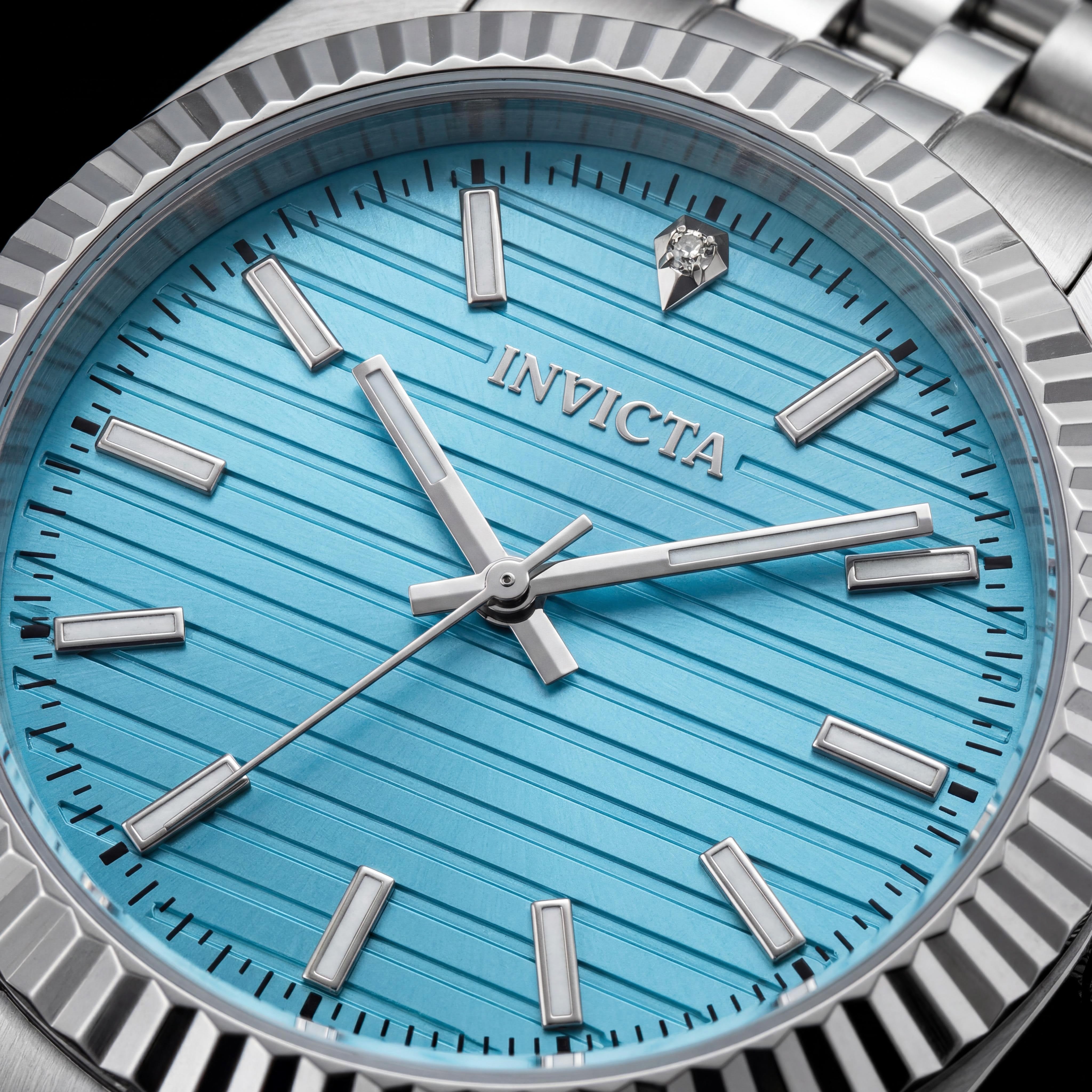 Invicta Celestial 69173 Reloj de pulsera de cuarzo para hombre, 36 mm, acero inoxidable, esfera azul, resistente al agua 3 ATM, Photo 2