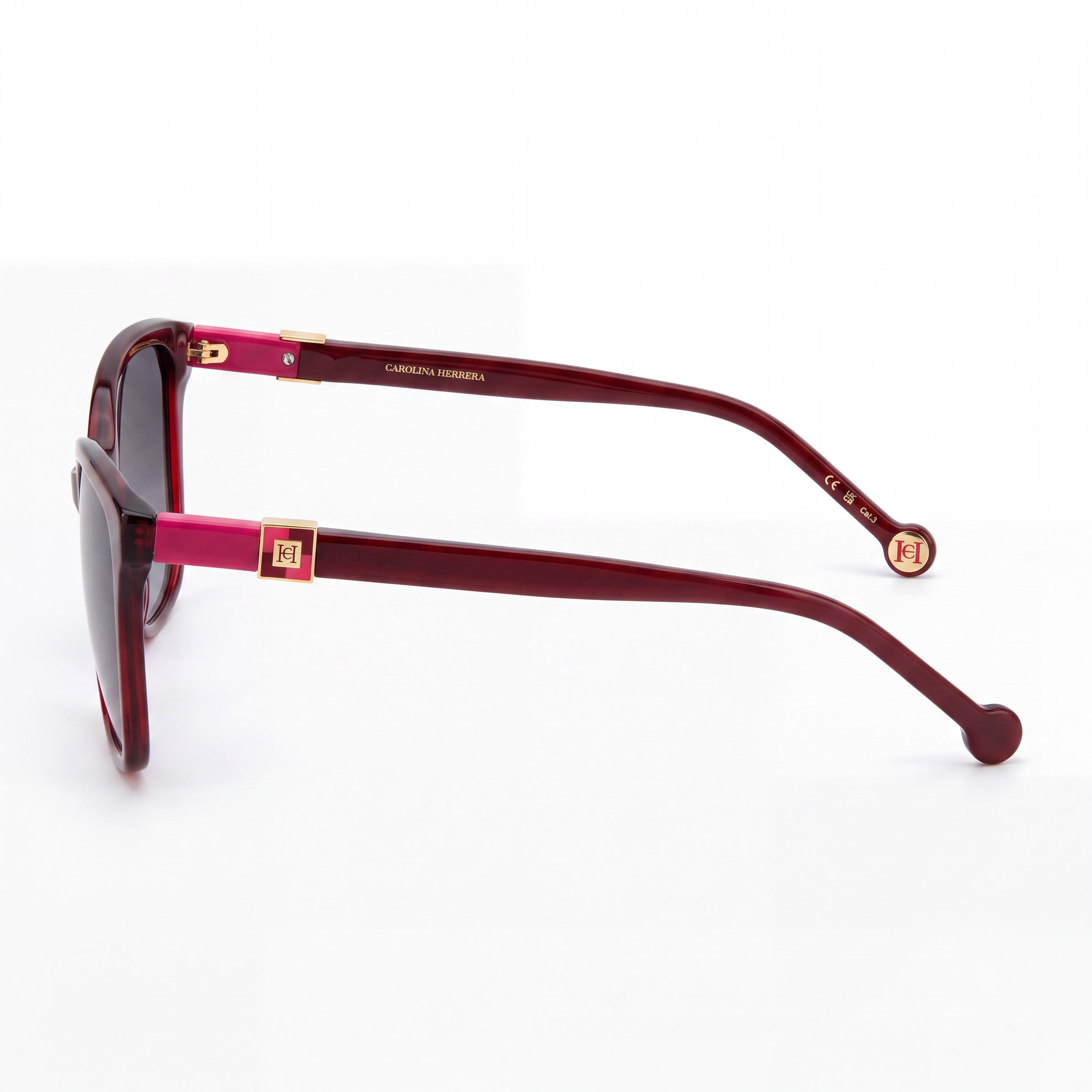 Gafas de sol informales Carolina Herrera para mujer, con montura de acetato multicolor y lentes gris oscuro degradadas no polarizadas., Photo 3