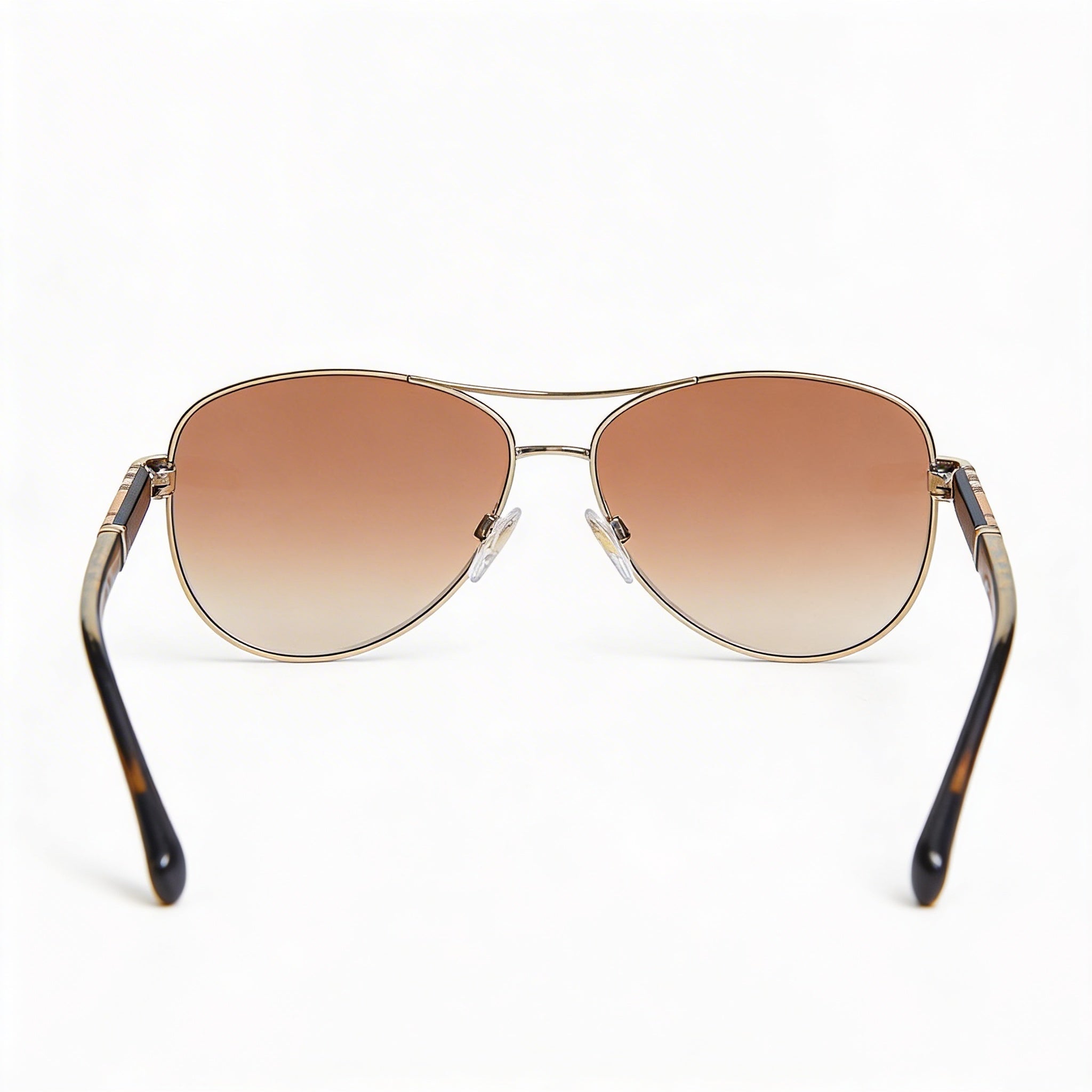 BURBERRY Gafas de sol informales unisex, montura de metal dorado claro, lentes UV degradadas marrones de 59 mm, Photo 3