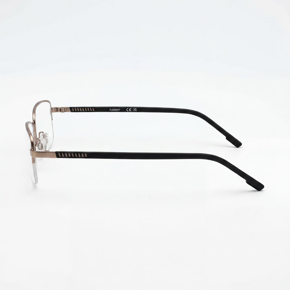 Flexon Casual Men's Metal Frame Eyeglasses in Satin Taupe, 52mm Lens, 19mm Bridge, 145mm Temple