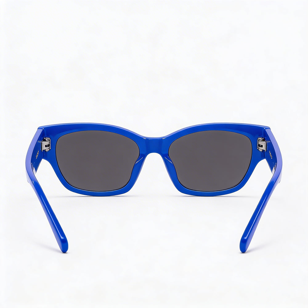 Gafas de sol Celine CL40197U unisex con montura de acetato azul grisáceo y lentes de poliamida gris, 54 mm, ajuste regular, puente alto