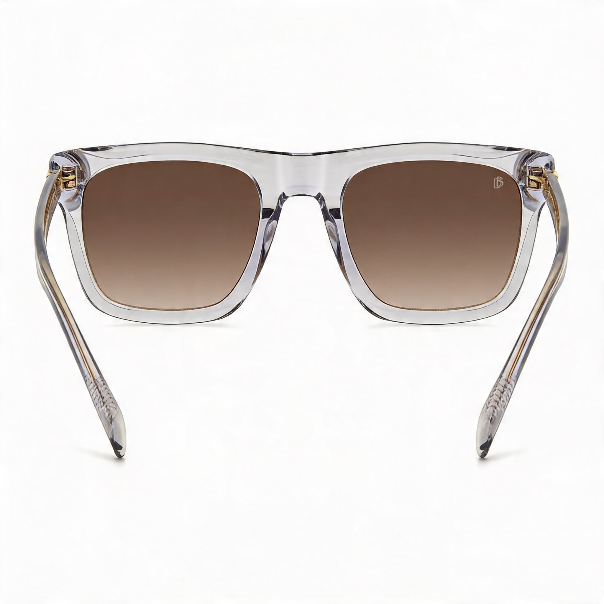 Beckham Modern Men's Acetate Crystal Grey Sunglasses with Brown Shaded Polycarbonate Lenses and UV Protection 54mm, Photo 4