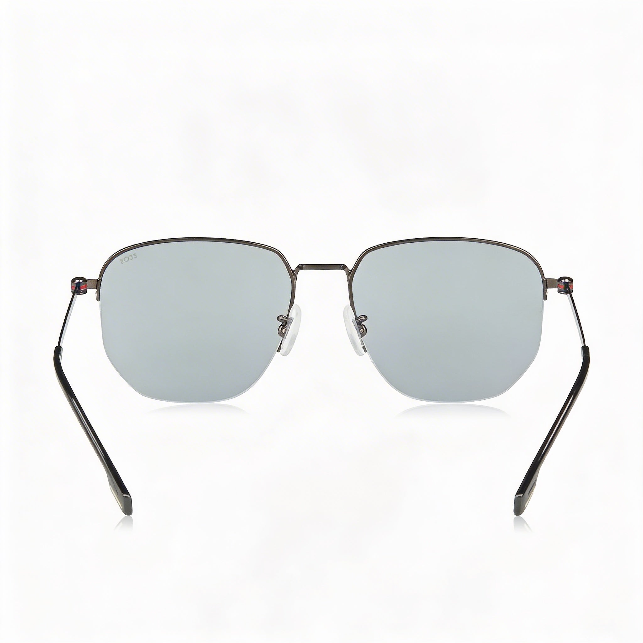Gafas de sol de hombre Hugo Boss Boss 1538/F/Sk de acetato mate, montura rutenio oscuro/plateado, lentes plateadas con protección UV, 57 mm, Photo 4
