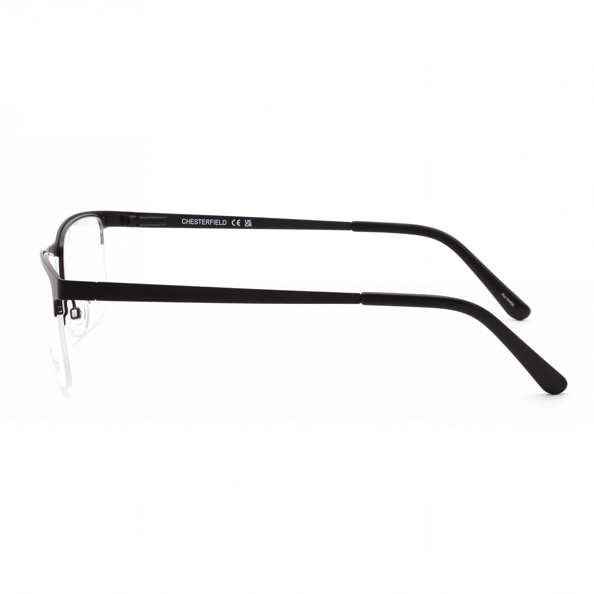 Chesterfield 113xl Men's Black Metal Frame Clear Lens Eyewear, 55mm Lens, 19mm Bridge, 150mm Temple, Photo 3