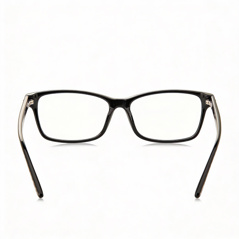 Gafas GUESS Gu2874 para mujer, de plástico, rectangulares, monocolor, con montura completa, no polarizadas, color negro brillante, 53 mm