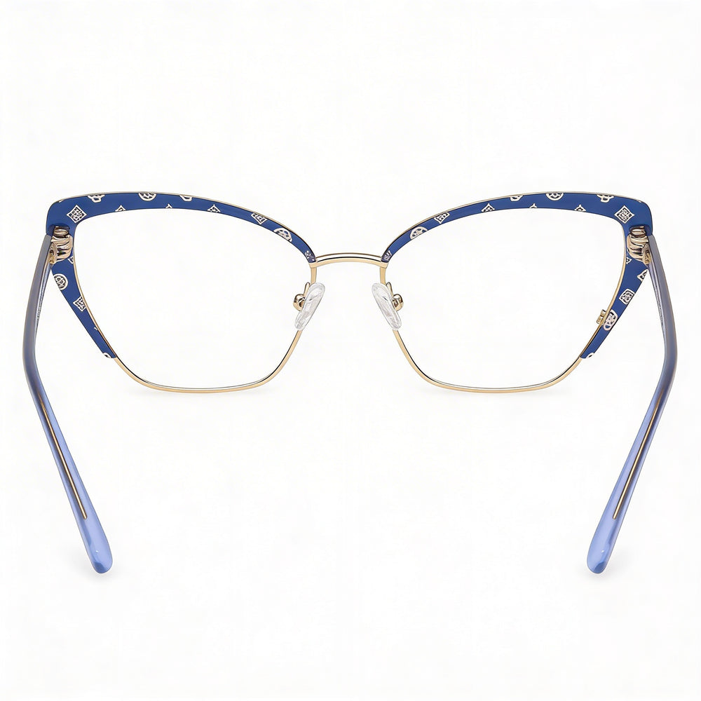 Guess Women's eyewear featuring a Metal Matte Blue Frame and Composite Multicoloured Lenses, sized 2-16-145