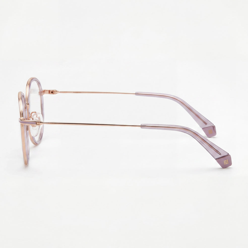 Polaroid PLD D366/F Gold Purple Stainless Steel Asian Fit Unisex Optical Eyeglasses 48mm