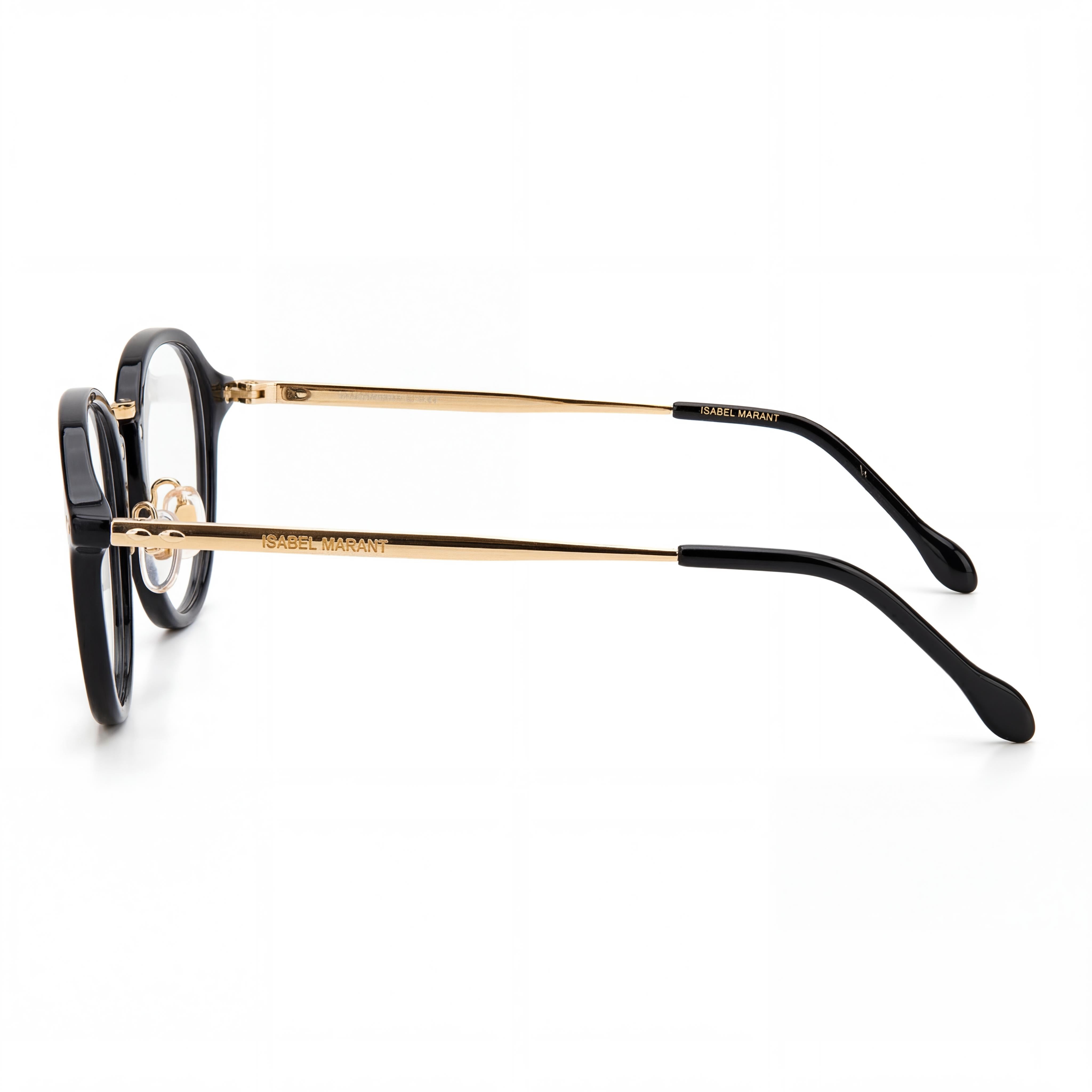 Isabel Marant Im 0034 Gafas de sol modernas para mujer con montura de poliamida y lentes de policarbonato negras doradas, 49 mm, Photo 2