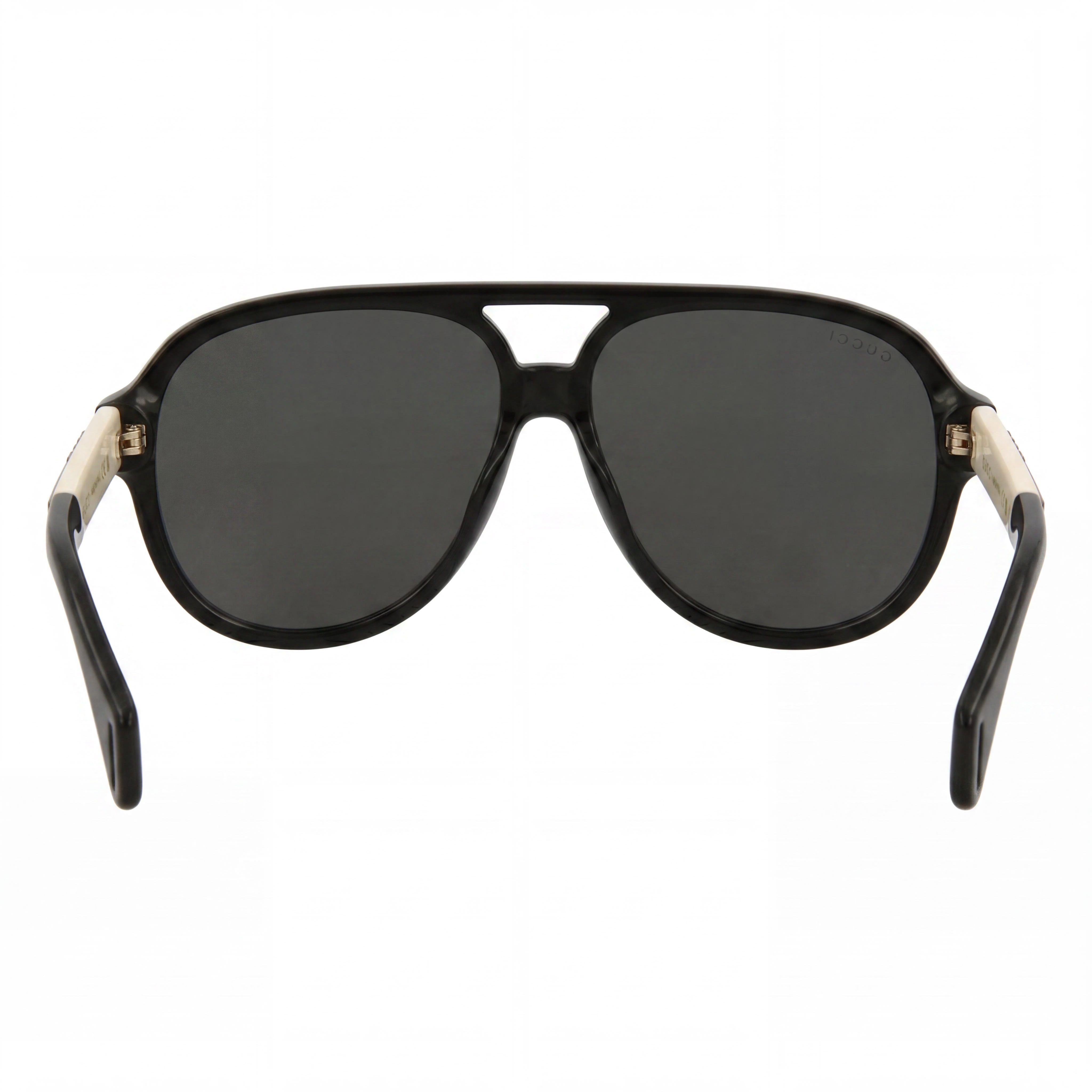 Gucci GG0463S Seasonal Icon Men's Black White Grey Plastic Grey Polarized UV Sunglasses 58mm, Photo 4