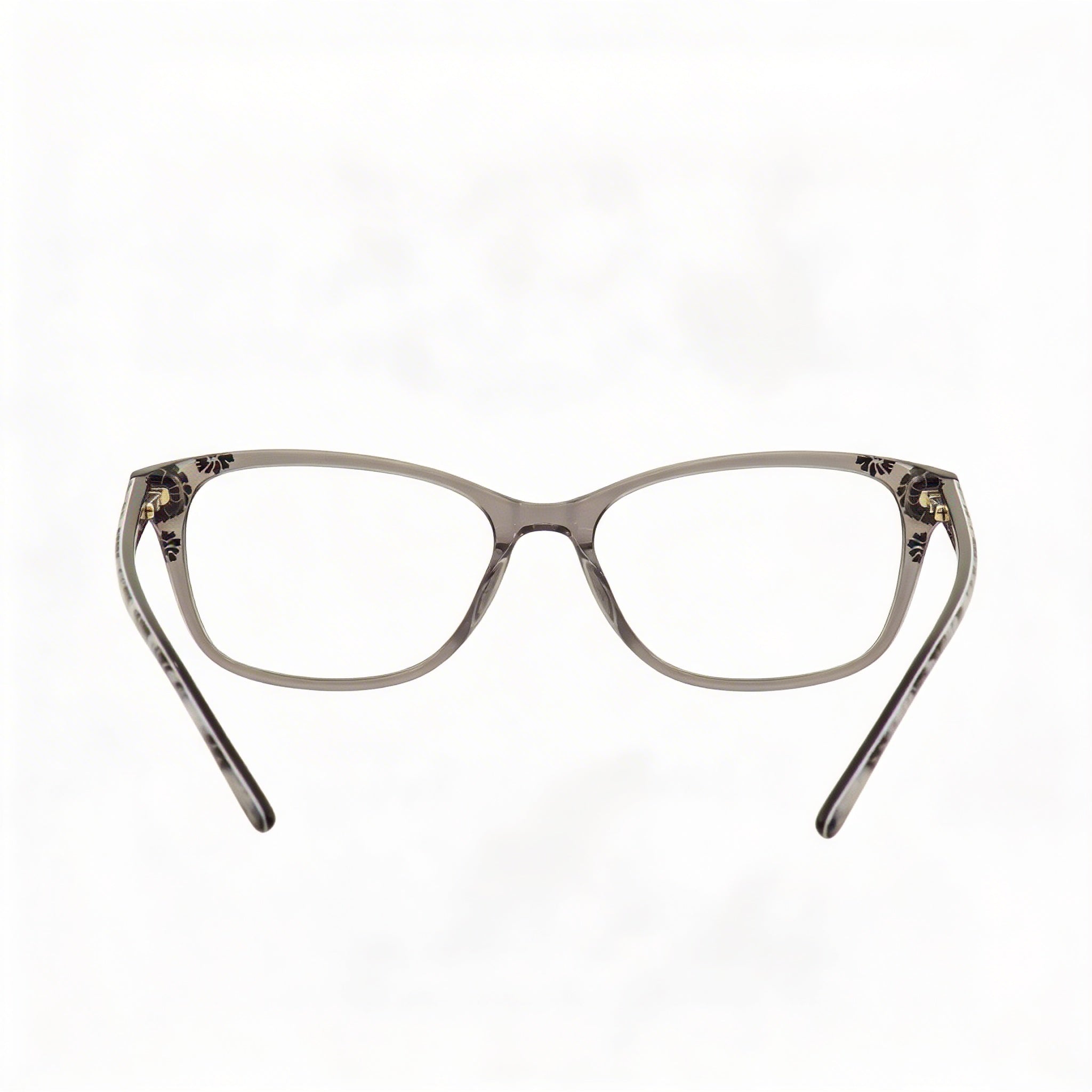 Gafas graduadas de plástico de montura completa ojo de gato para mujer bebe BB5163 gris cristal floral 55-17-135mm, Photo 3